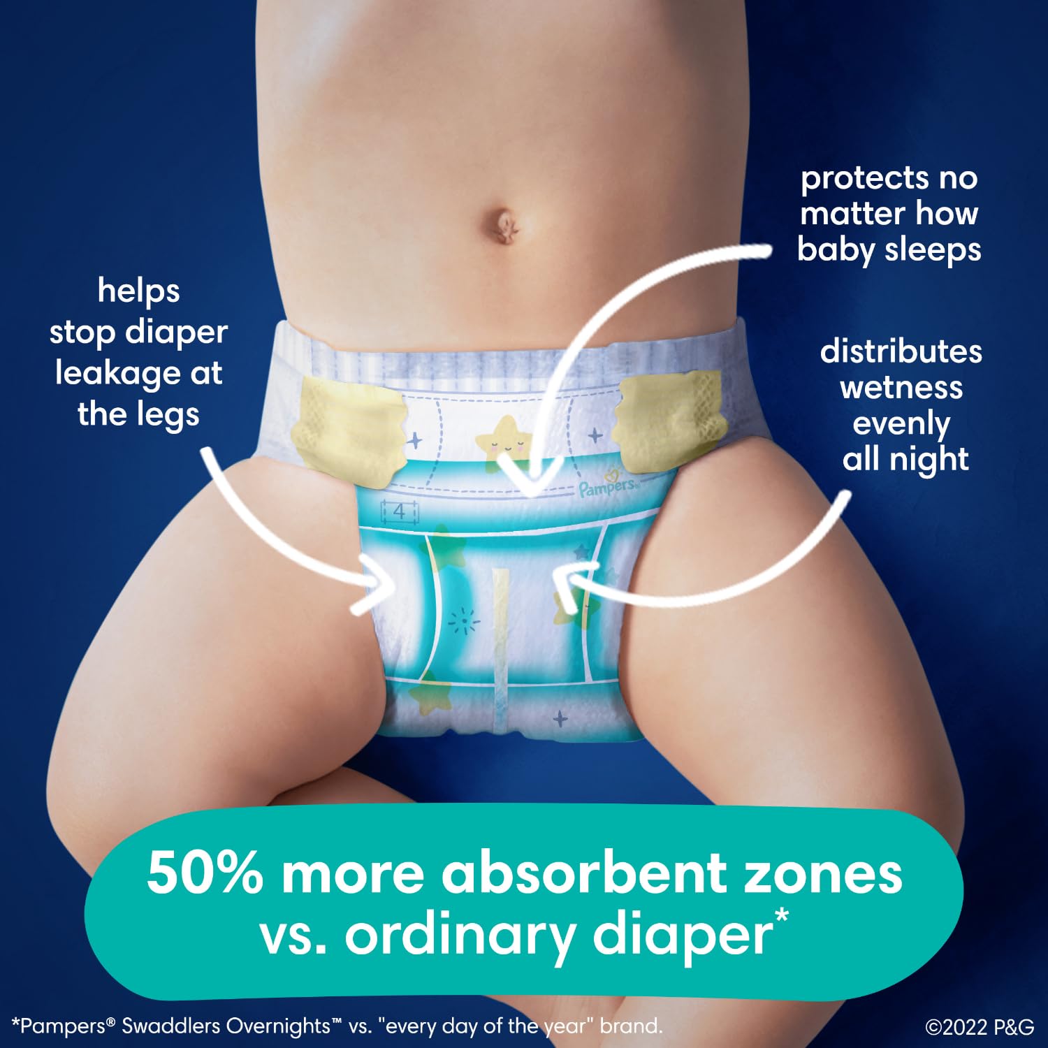 Foto 3 pulgar | Pañales Desechables Para Bebés Pampers Swaddlers Overnights, Tamaño 5 - Venta Internacional.