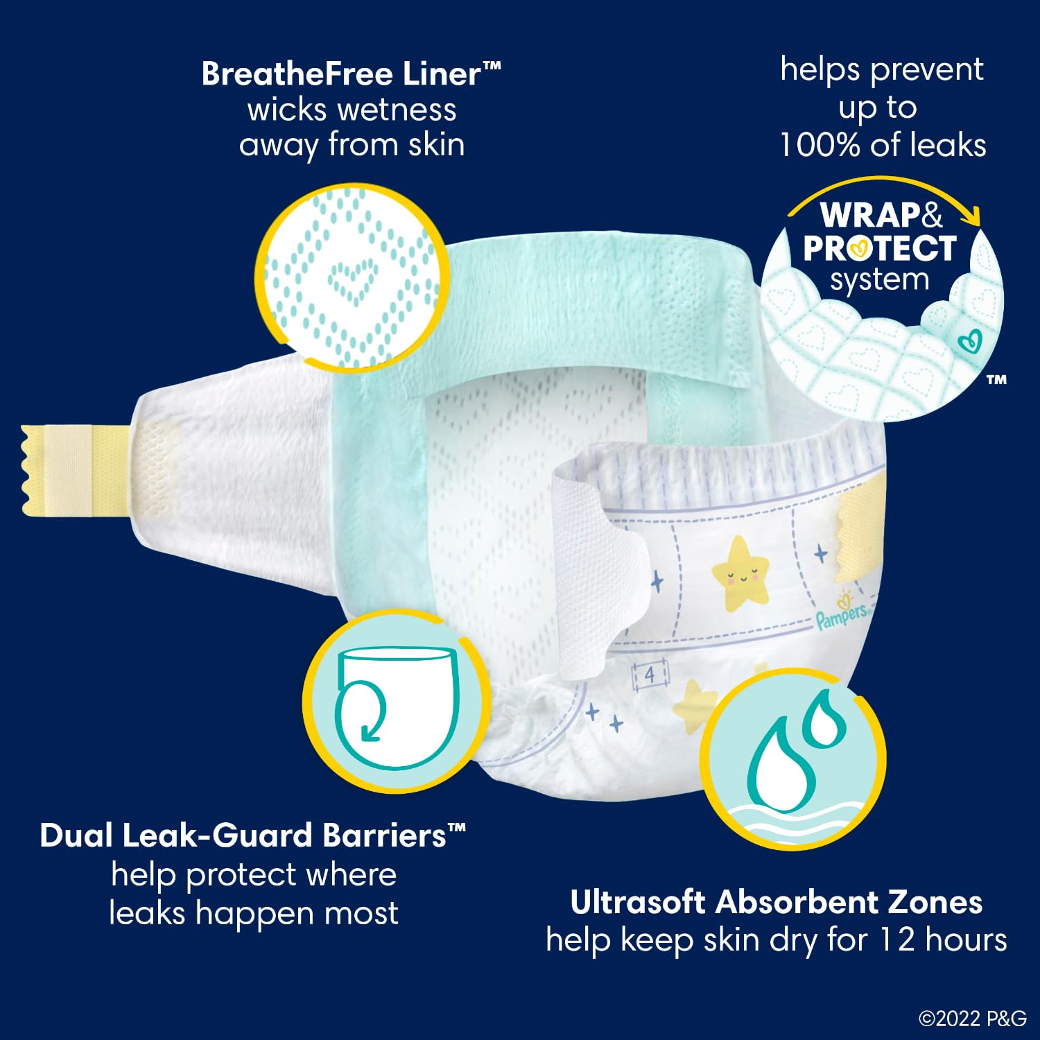Foto 7 pulgar | Pañales Desechables Para Bebés Pampers Swaddlers Overnights, Tamaño 5 - Venta Internacional.