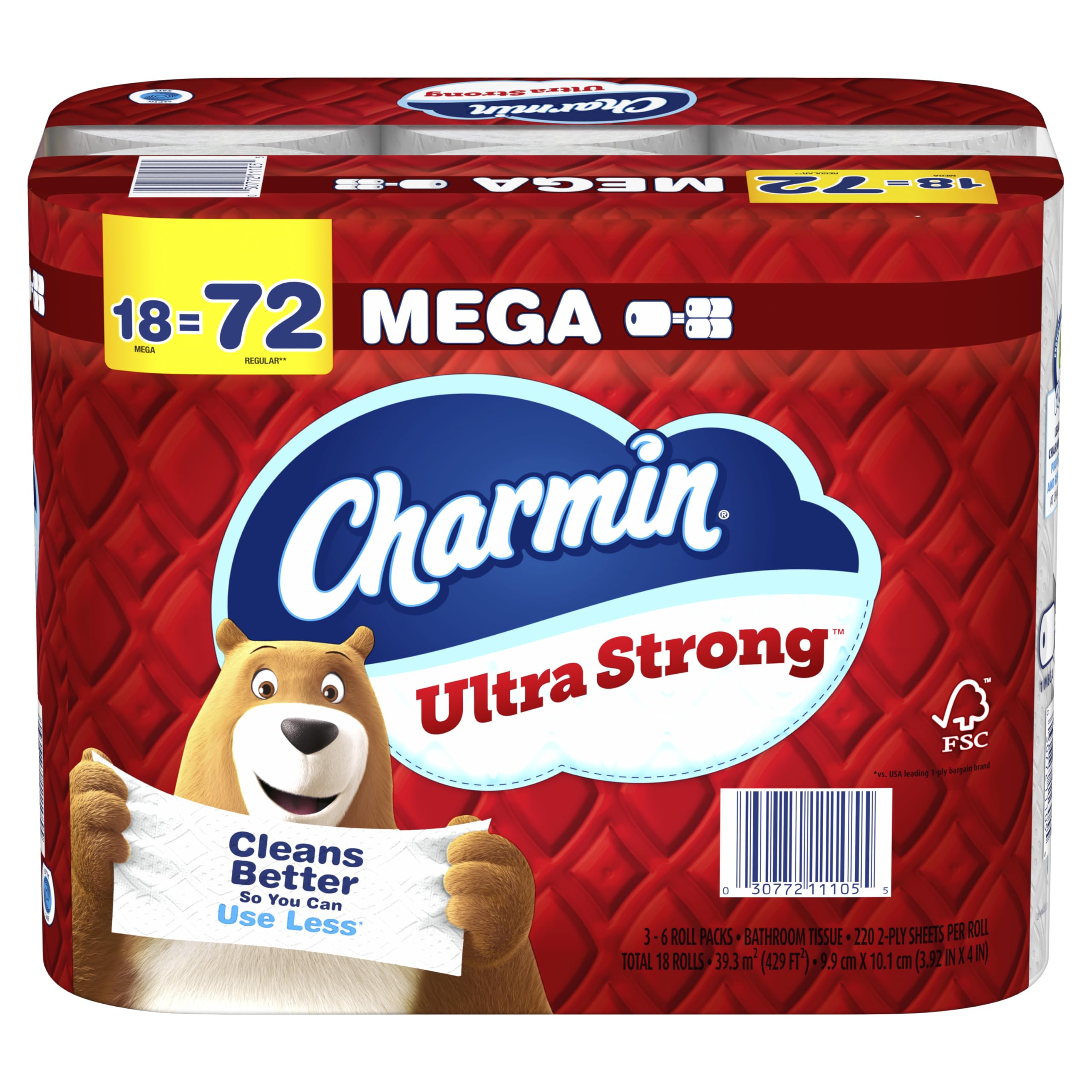 Foto 2 pulgar | Papel Higiénico Charmin Ultra Strong, 18 Mega Rollos, 220 Hojas - Venta Internacional.