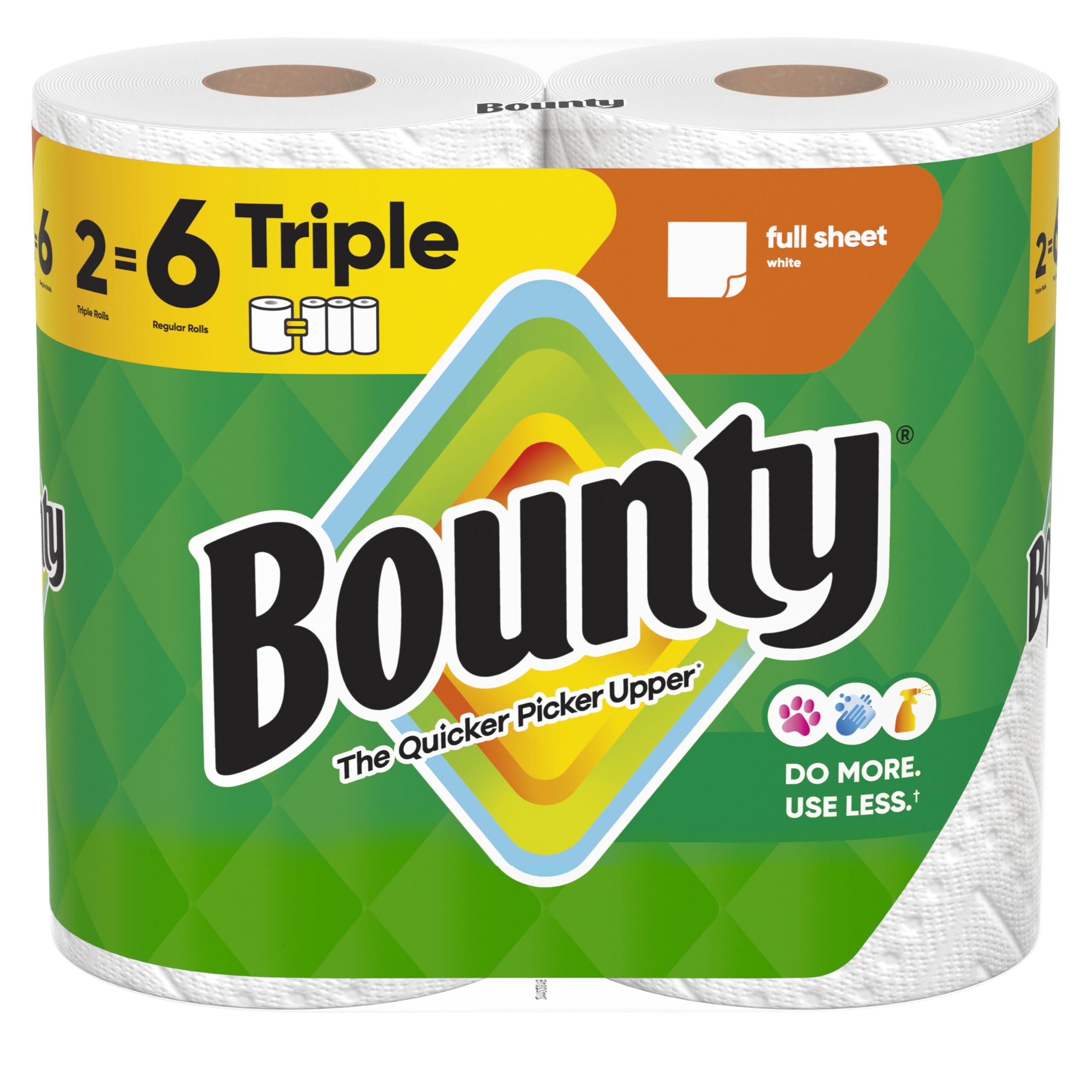 Sábana Completa Paper Towels Bounty, Color Blanco, 2 Rollos Triples - Venta Internacional.