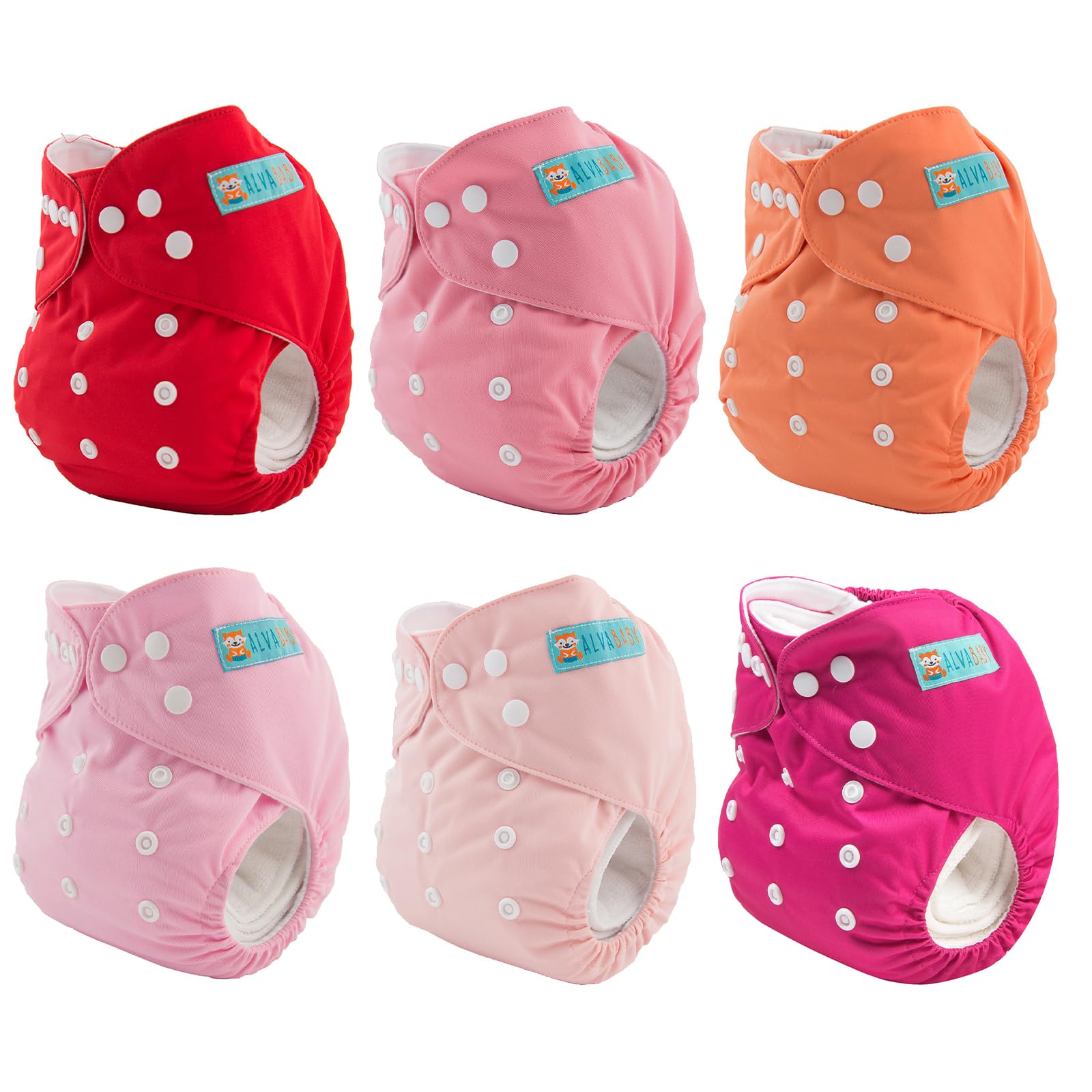 Foto 5 pulgar | Paquete De 6 Pañales De Tela Alvababy, Lavables Y Reutilizables, Con 12 Insertos - Venta Internacional.