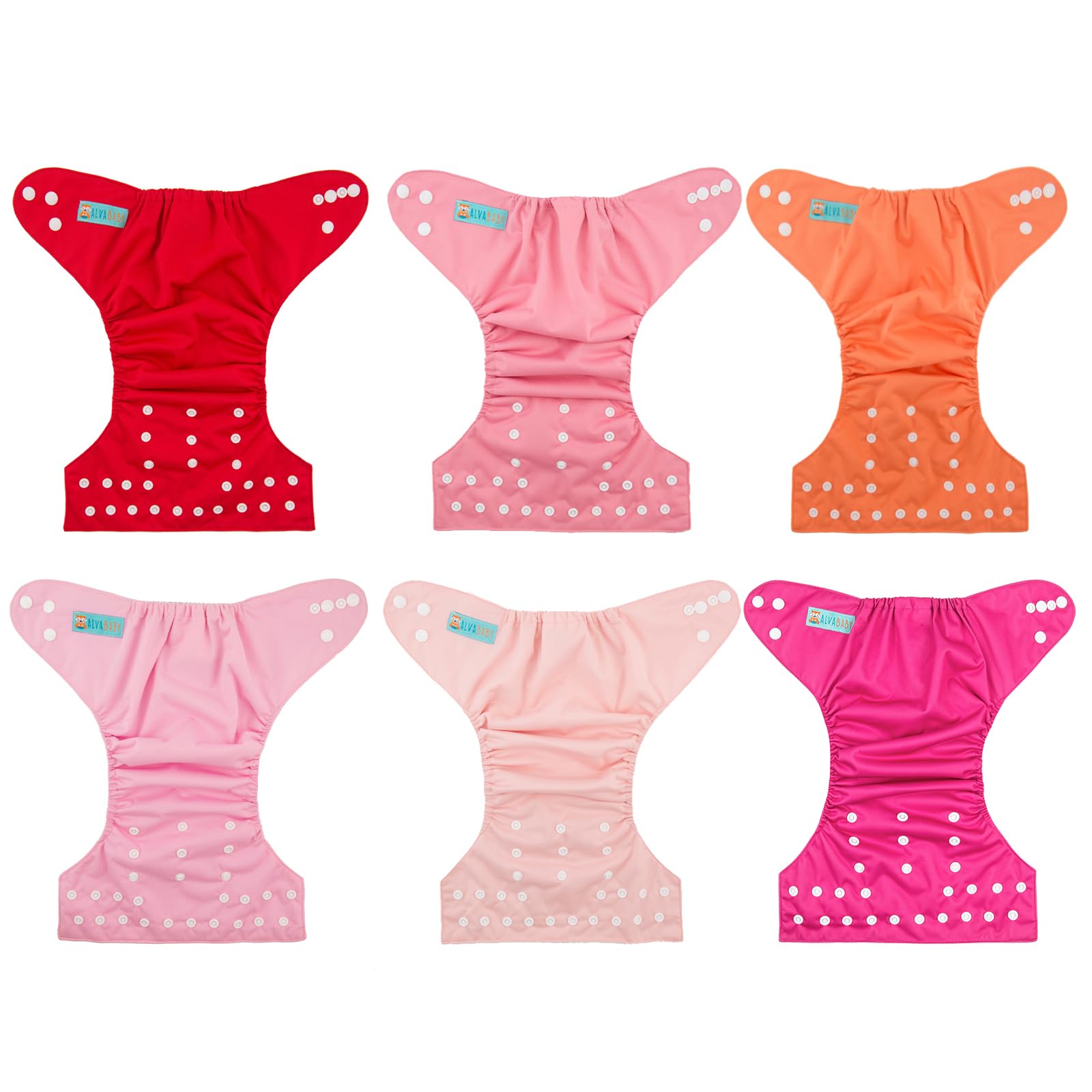 Foto 6 pulgar | Paquete De 6 Pañales De Tela Alvababy, Lavables Y Reutilizables, Con 12 Insertos - Venta Internacional.
