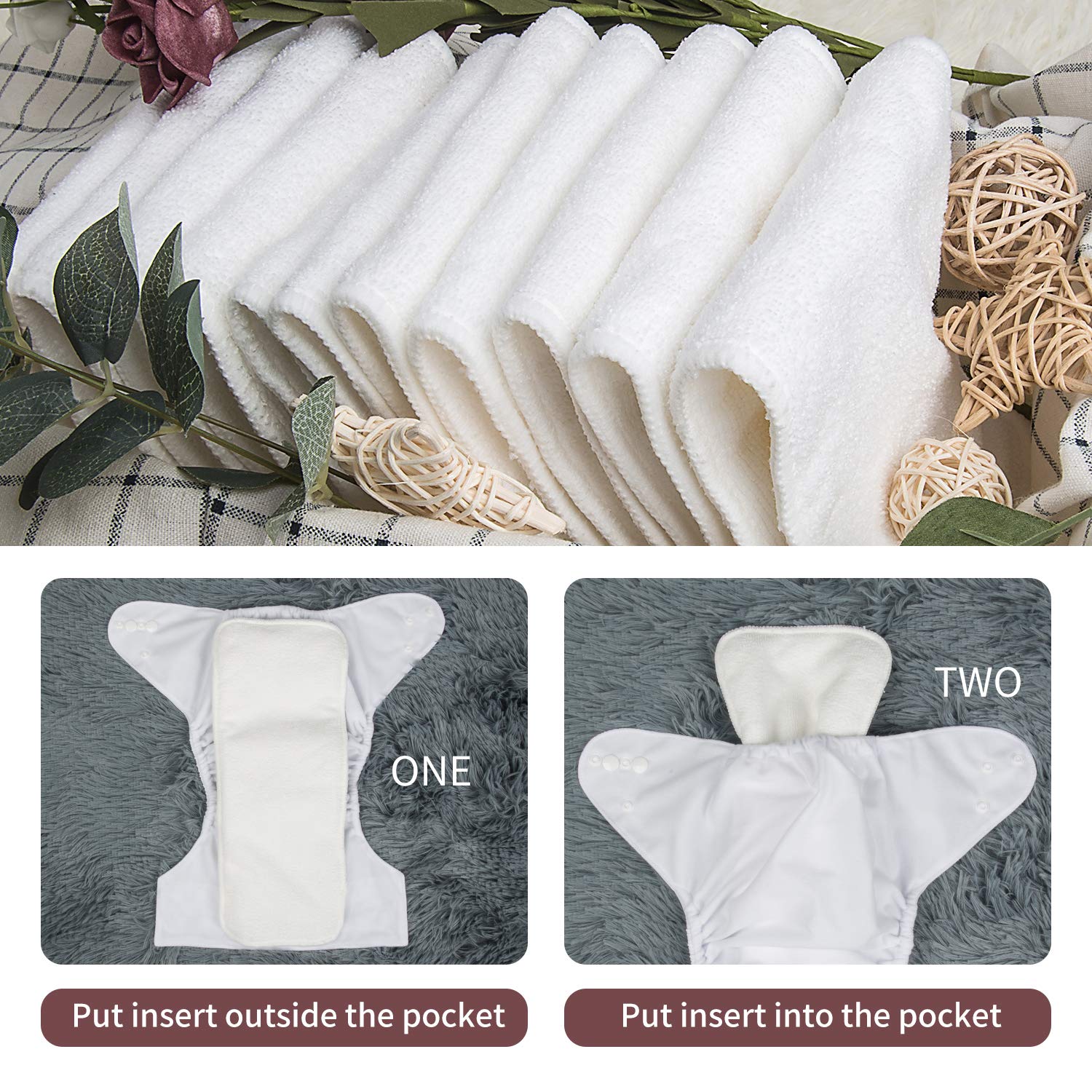 Foto 7 pulgar | Paquete De 6 Pañales De Tela Alvababy, Lavables Y Reutilizables, Con 12 Insertos - Venta Internacional.