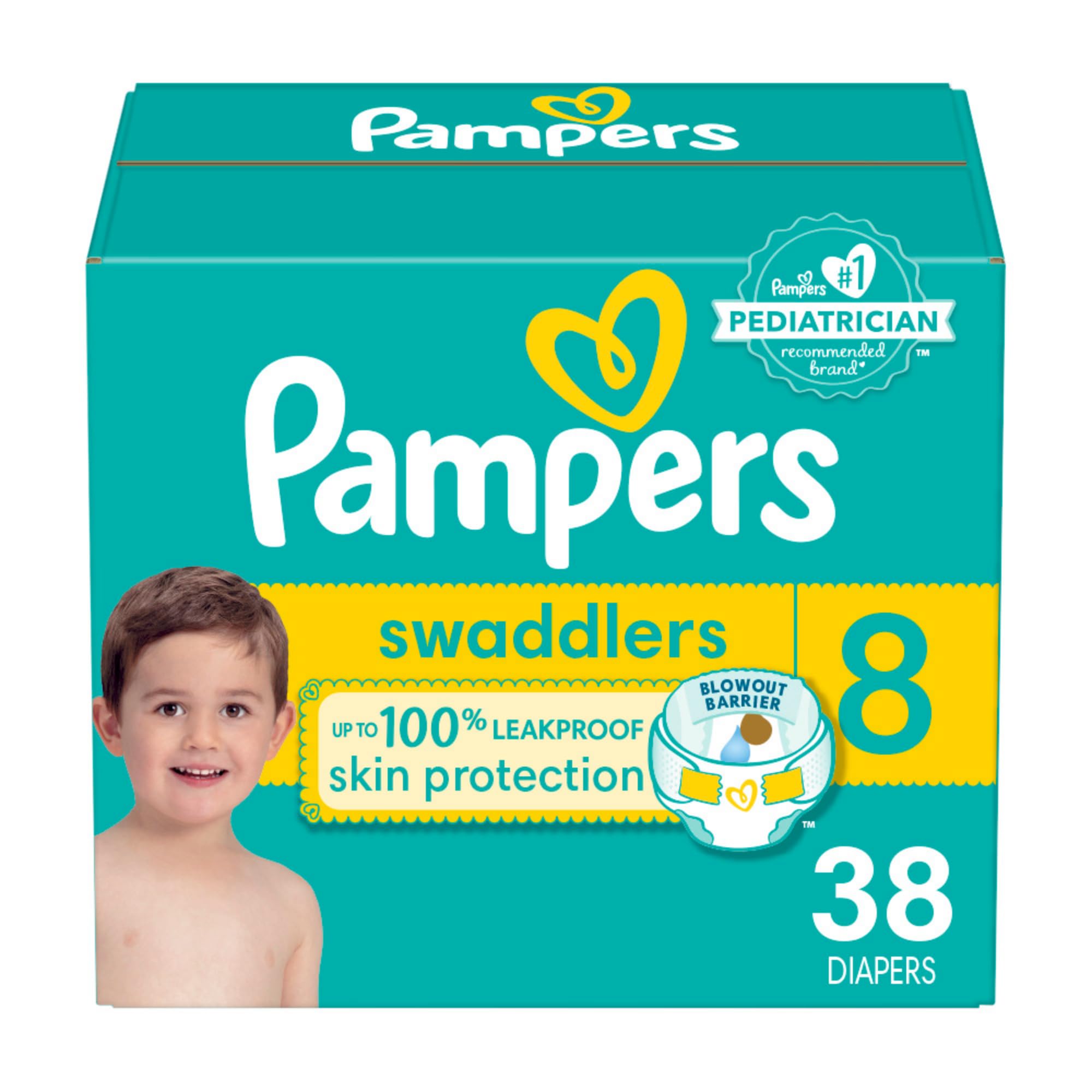 Foto 2 pulgar | Pañales Pampers, Tamaño 8, Ultrasuaves, 38 Unidades - Venta Internacional.