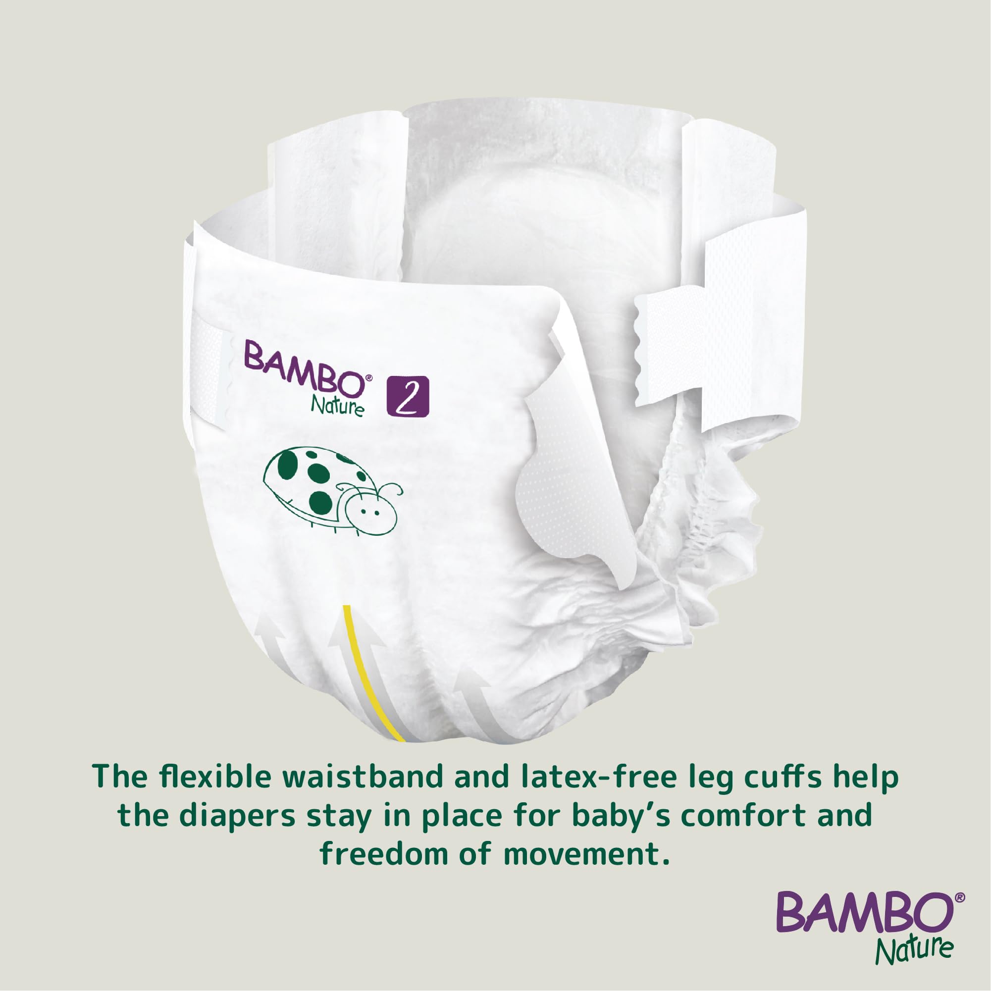 Foto 2 | Bolsa Verde Hipoalergénica Para Pañales Bambo Nature, Tamaño 2 (7-13 Libras) - Venta Internacional.
