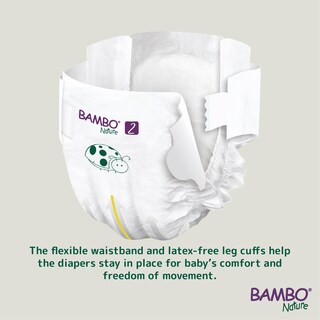 Foto 2 | Bolsa Verde Hipoalergénica Para Pañales Bambo Nature, Tamaño 2 (7-13 Libras) - Venta Internacional.