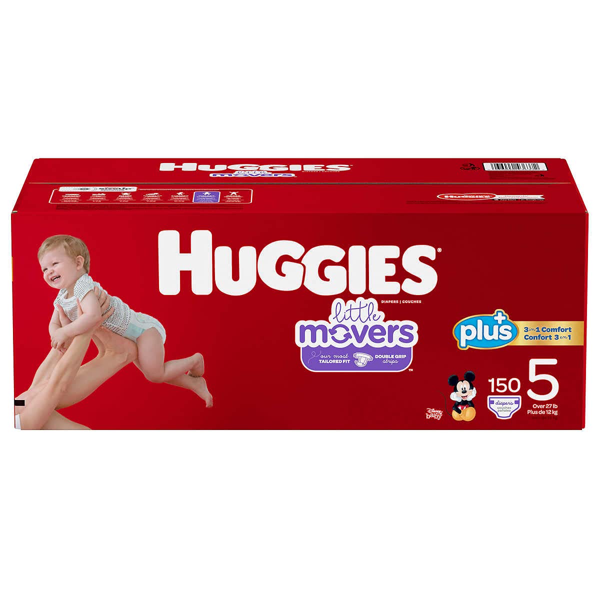Pañales Huggies Little Movers Plus, Talla 5, Más De 27 Libras, 150 Unidades - Venta Internacional.