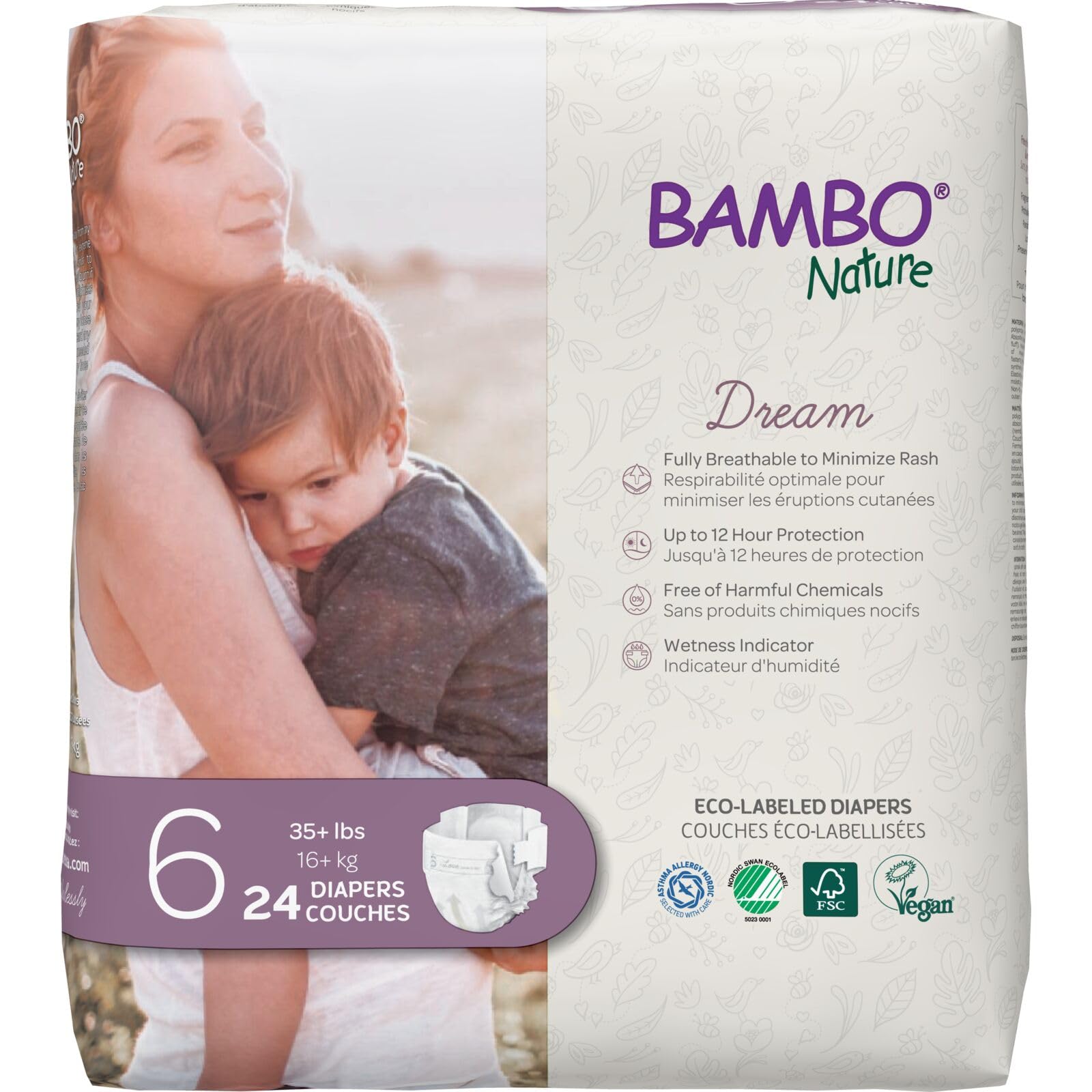 Pañales Para Bebés Bambo Nature Hipoalergénicos, Tamaño 6 (144 Unidades) - Venta Internacional.