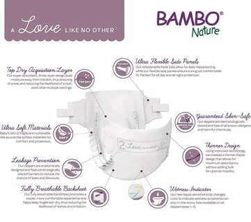 Foto 4 | Pañales Para Bebés Bambo Nature Hipoalergénicos, Tamaño 6 (144 Unidades) - Venta Internacional.