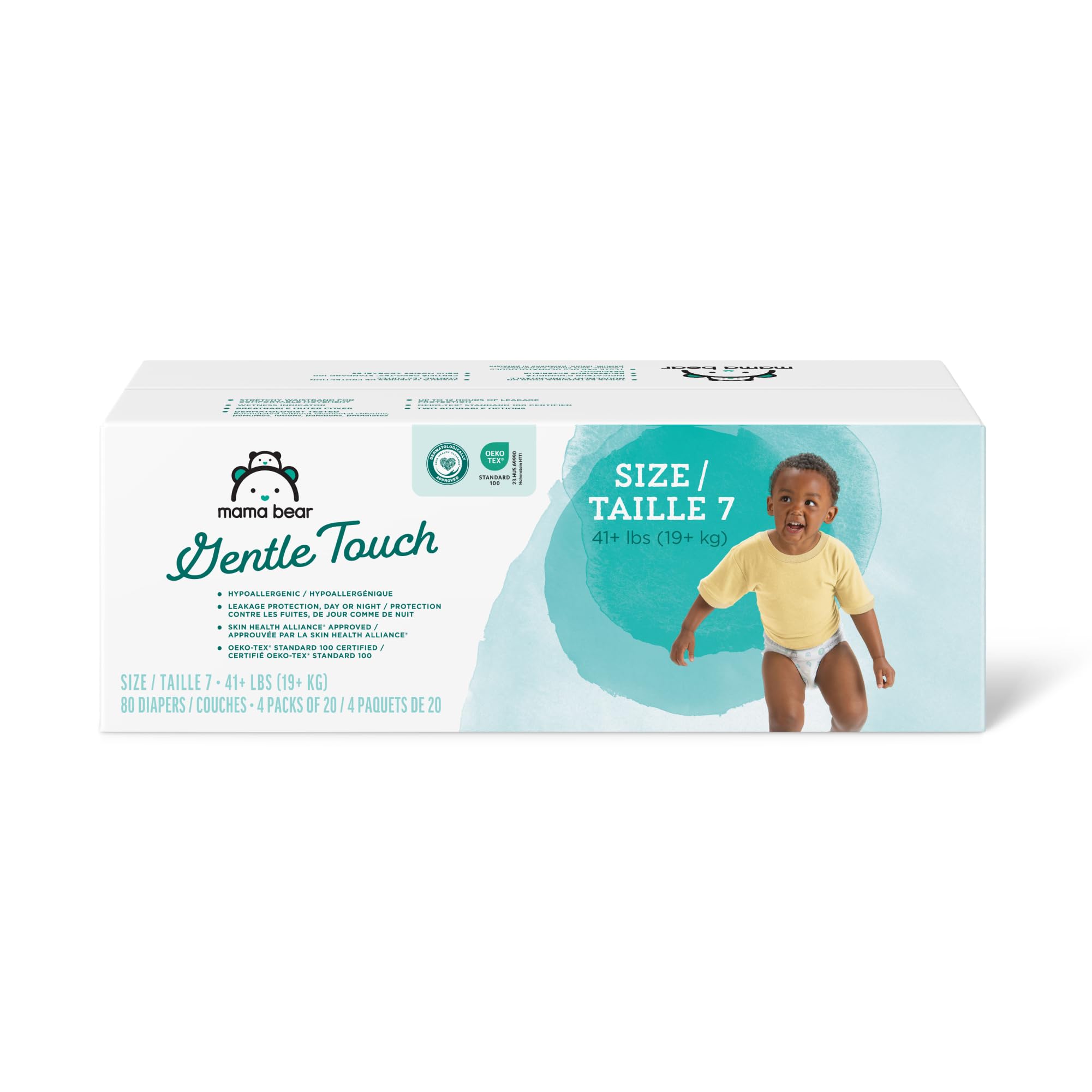 Pañales Mama Bear Gentle Touch Hipoalergénicos, Tamaño 7, 80 Unidades - Venta Internacional.
