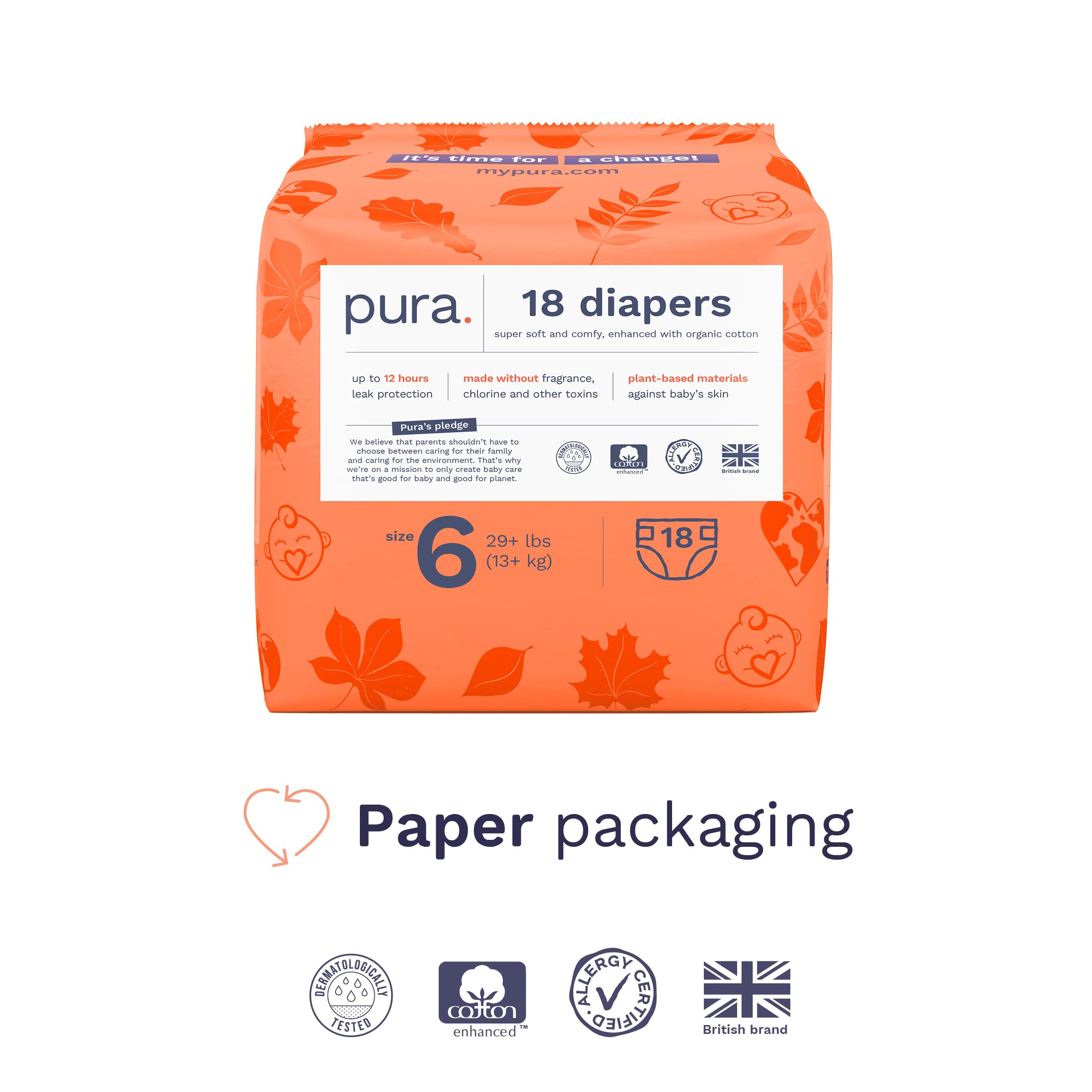 Foto 3 pulgar | Pañales Pura, Talla 6, Ecológicos, Totalmente Libres De Cloro, 108u - Venta Internacional.