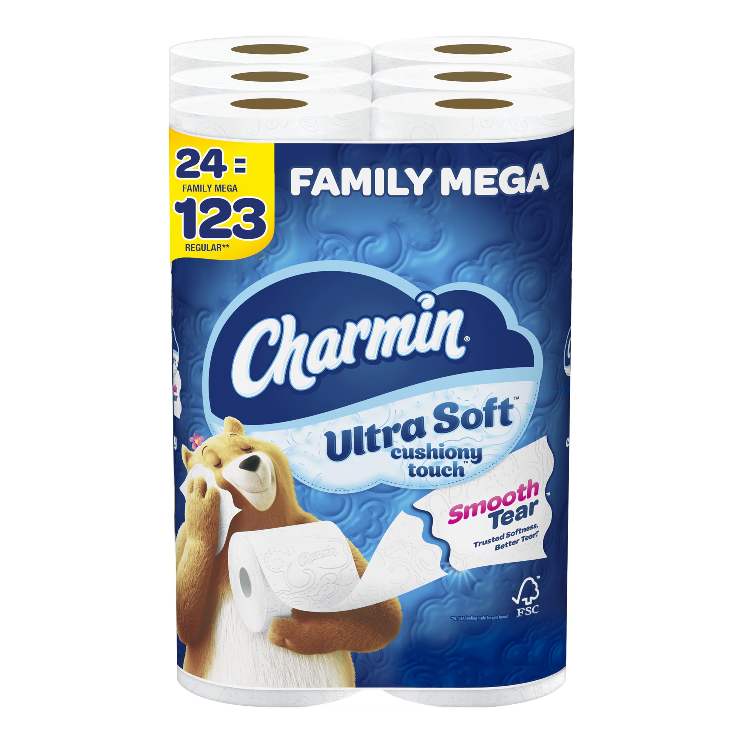 Foto 1 | Papel Higiénico Charmin Ultra Soft Cushiony Touch 24 Mega Rollos - Venta Internacional.
