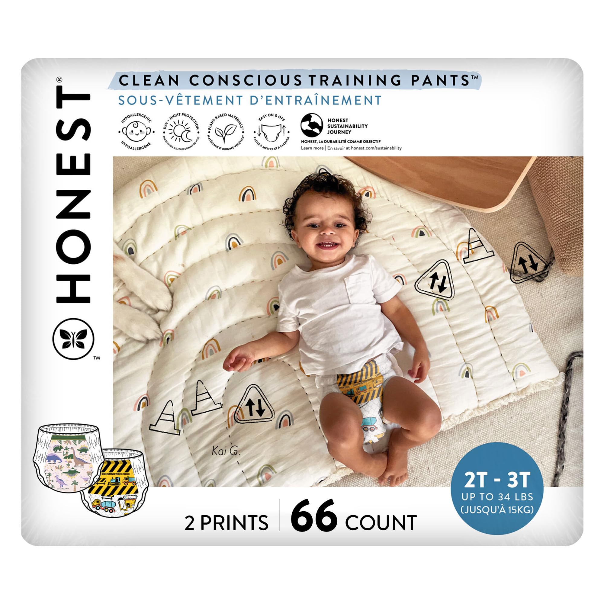 Foto 2 pulgar | Pantalones De Entrenamiento The Honest Company Clean Conscious 2t/3t - Venta Internacional.