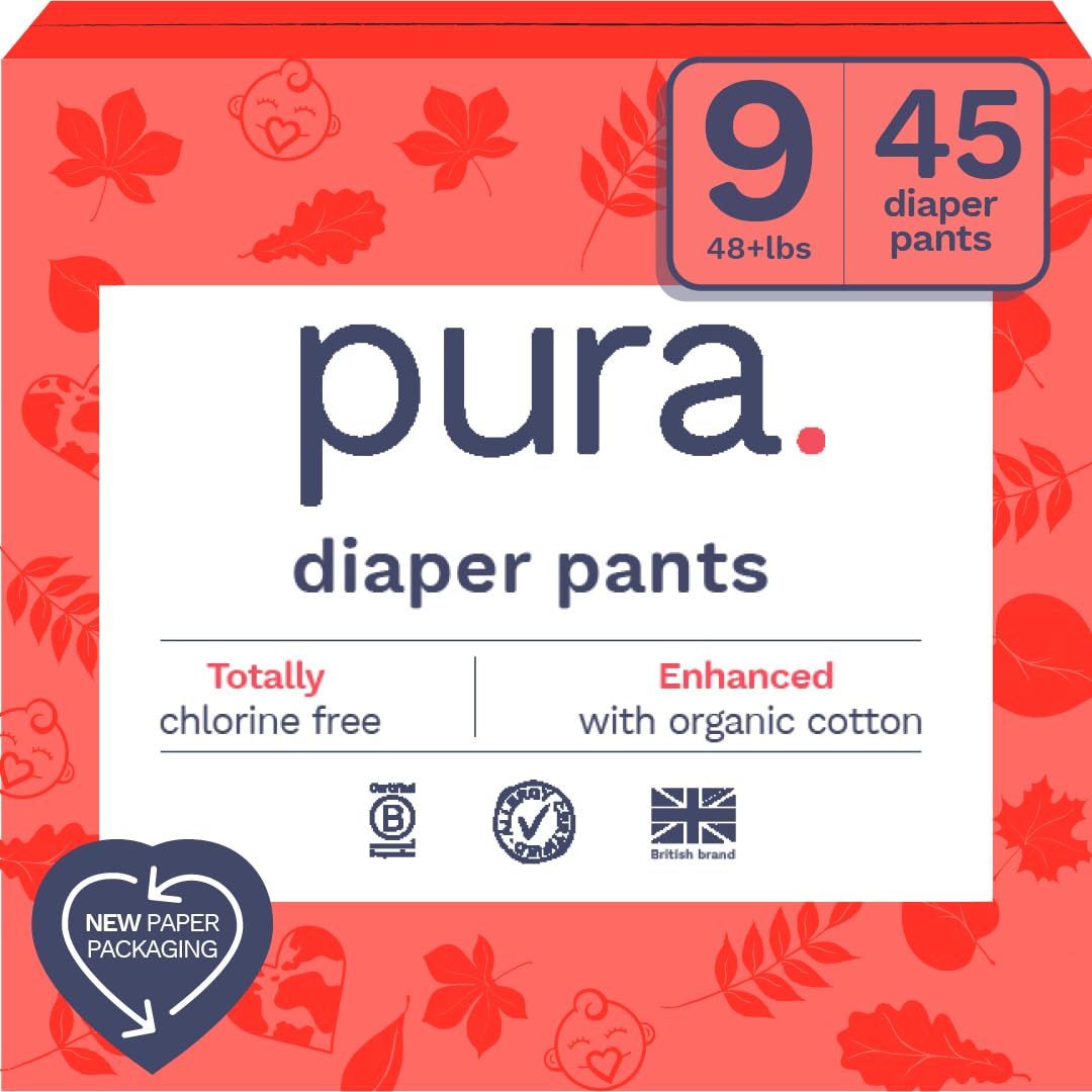 Pantalones De Pañales Pura Talla 9 Para Bebés De 22 Kg O 45 Pañales - Venta Internacional.