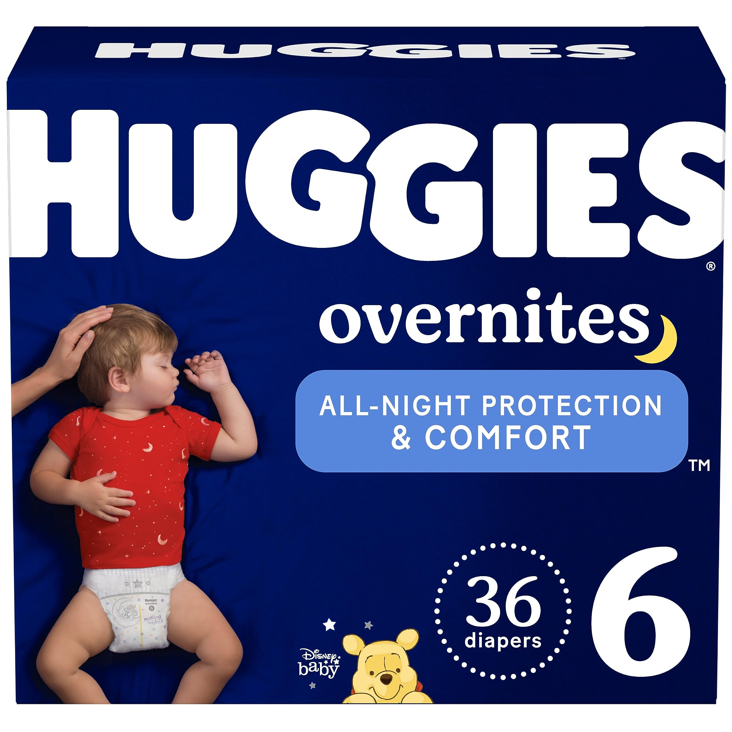 Pañales De Noche Huggies Overnites, Tamaño 6 (16-18 Kg), 36 Unidades - Venta Internacional.