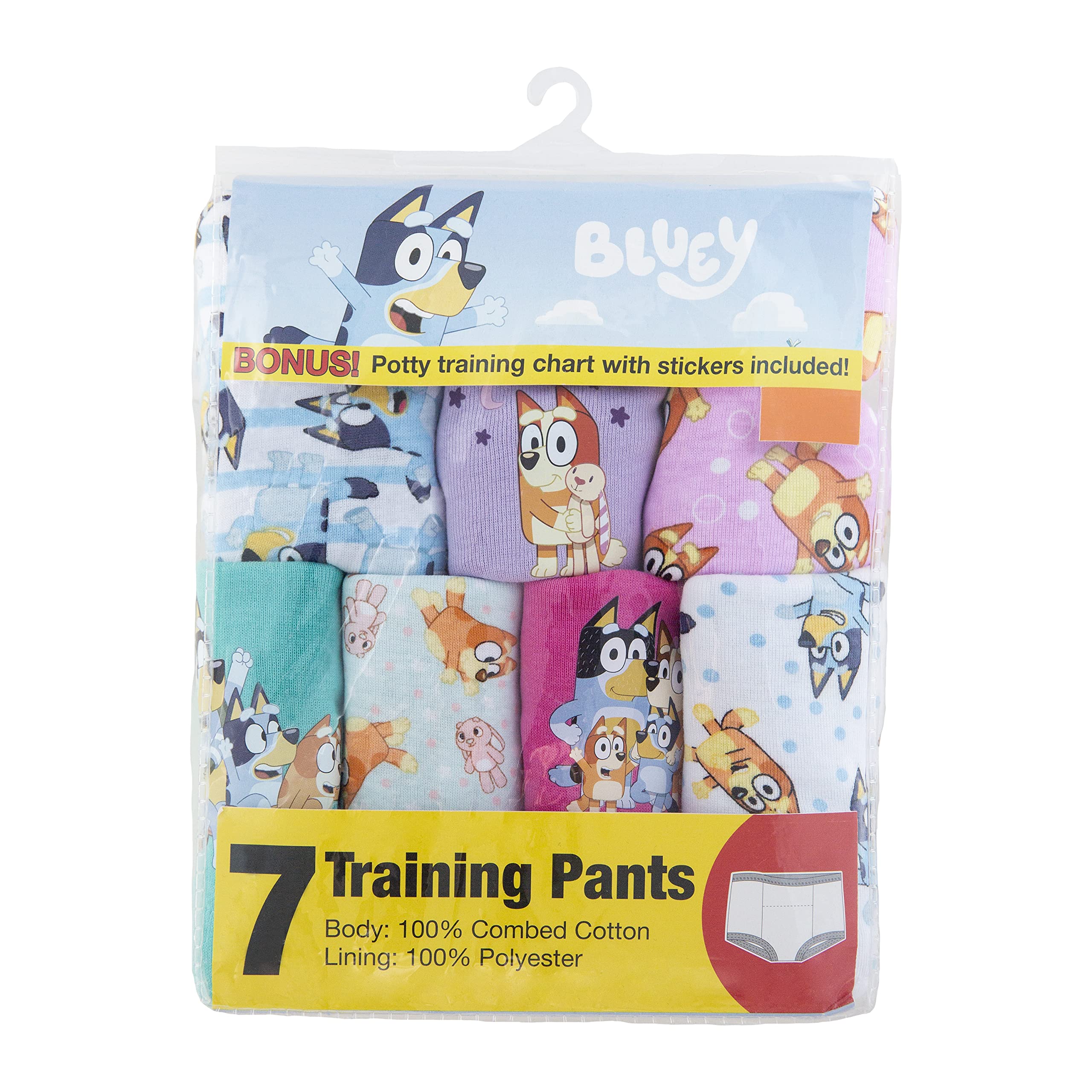 Foto 3 pulgar | Pantalones Bluey Para Ir Al Baño, Paquete De 7, Con Pegatinas Y Tabla, 18m-4t - Venta Internacional.