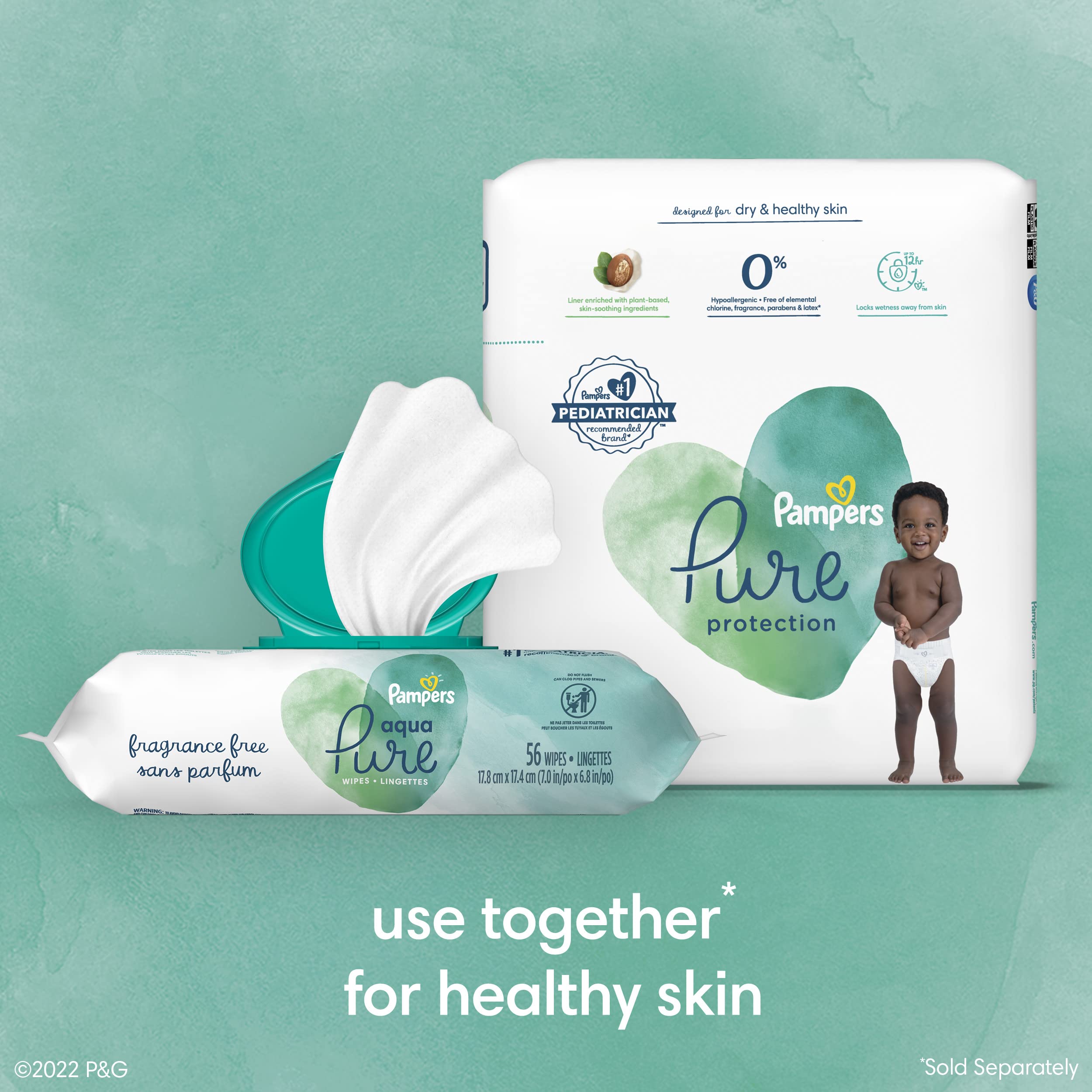 Foto 7 | Pañales Pampers Pure Protection, Tamaño 7, 60 Unidades - Venta Internacional.