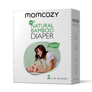 Foto 1 | Pañales Desechables Momcozy De Bambú, Tamaño 2, Para Recién Nacidos, 72 Unidades - Venta Internacional.