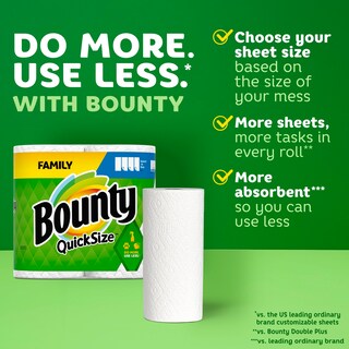 Foto 2 | Toallas De Papel Bounty, Tamaño Rápido, Color Blanco, 12 Unidades Familiares = 30 Normales - Venta Internacional.
