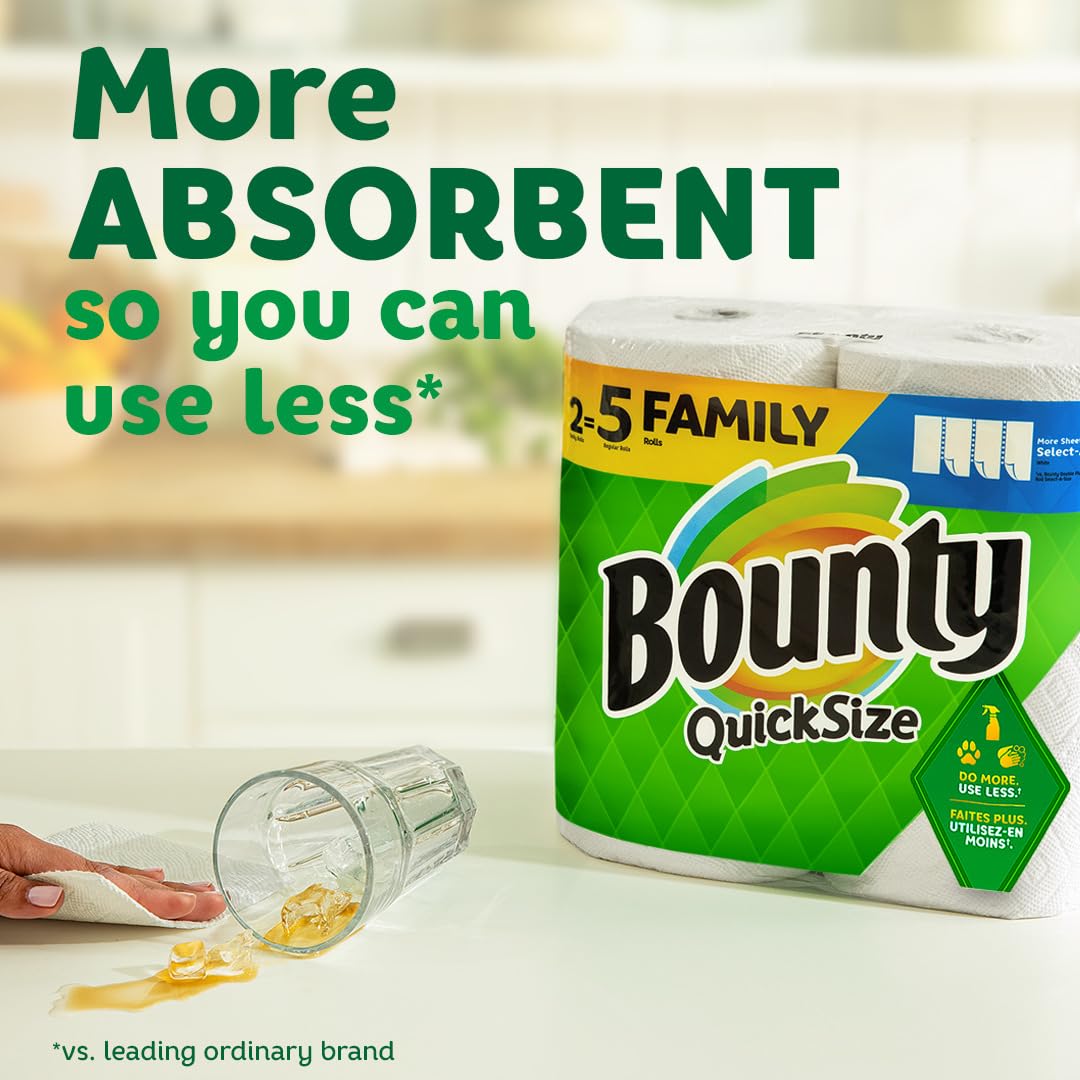 Foto 4 | Toallas De Papel Bounty, Tamaño Rápido, Color Blanco, 12 Unidades Familiares = 30 Normales - Venta Internacional.