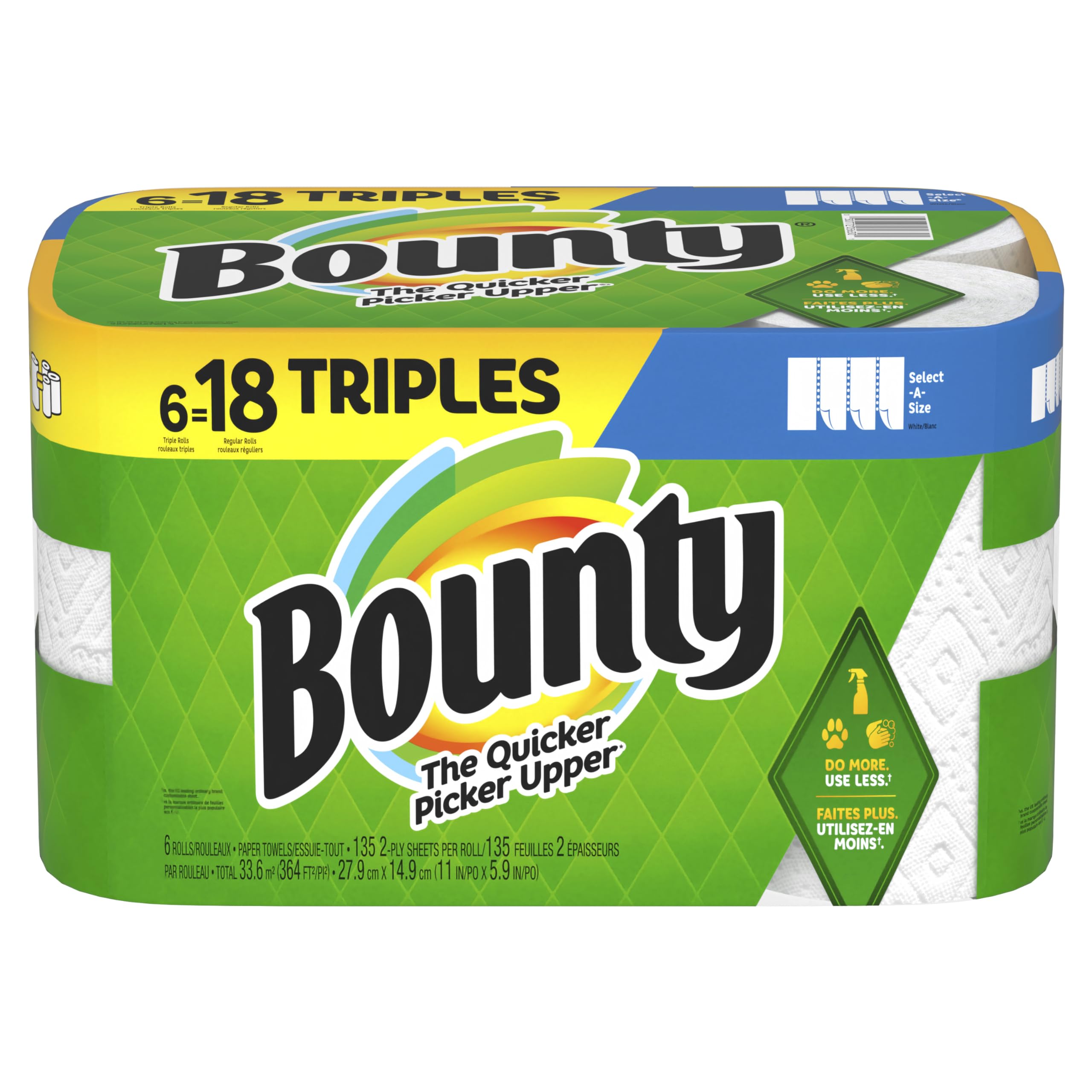 Foto 2 pulgar | Toallas De Papel Bounty Select-a-size  6 Rollos Triples  Color Blanco - Venta Internacional.