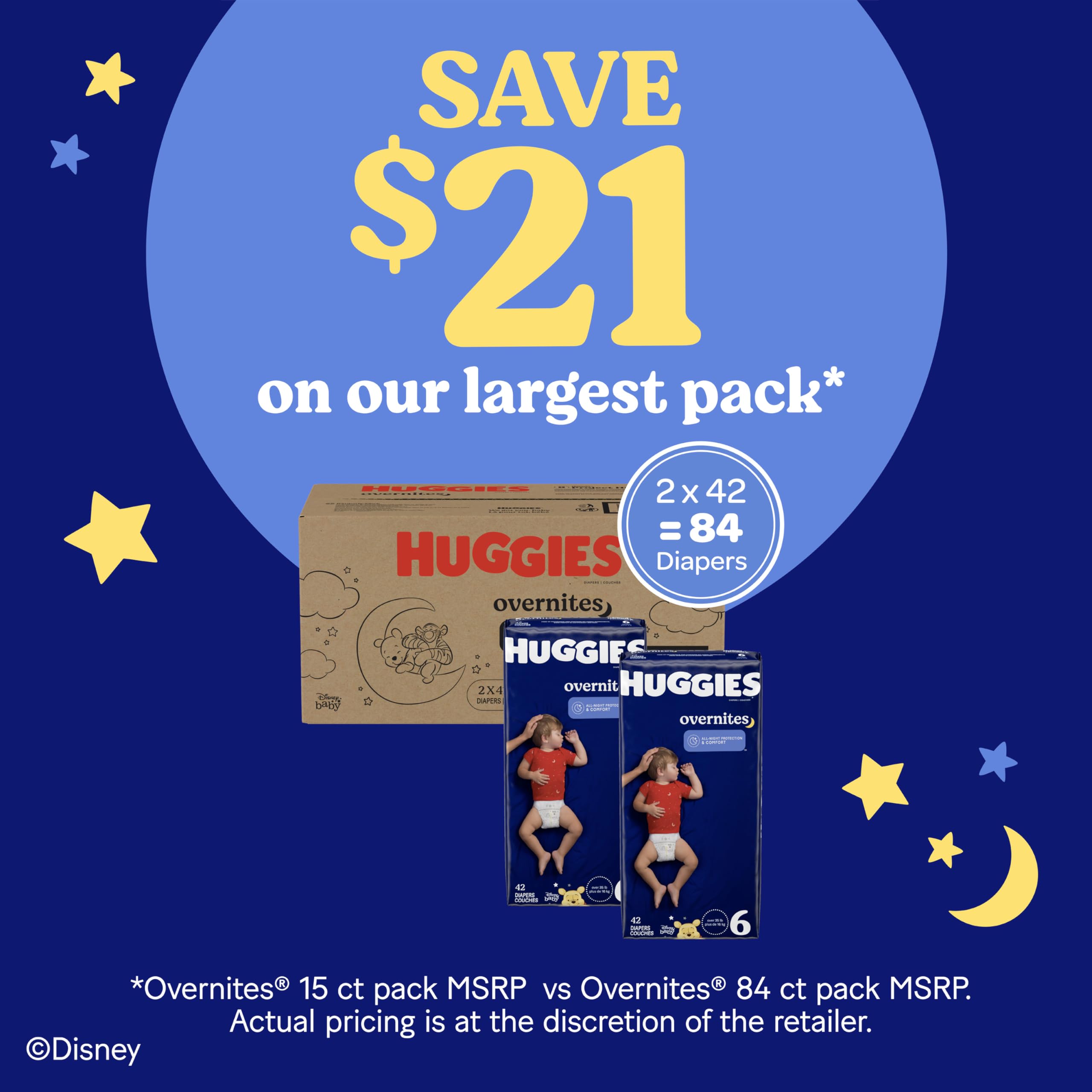 Foto 5 pulgar | Pañales Huggies Overnites  Talla 6  Para Toda La Noche  Más De 35 Libras  42 Unidades - Venta Internacional.