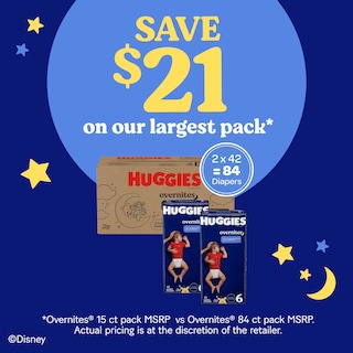 Foto 4 | Pañales Huggies Overnites Talla 6 Para Toda La Noche Más De 35 Libras 42 Unidades - Venta Internacional.