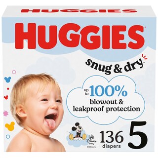Foto 1 | Pañales Huggies Snug & Dry Talla 5 (12-17 Kg) 136 Unidades - Venta Internacional.