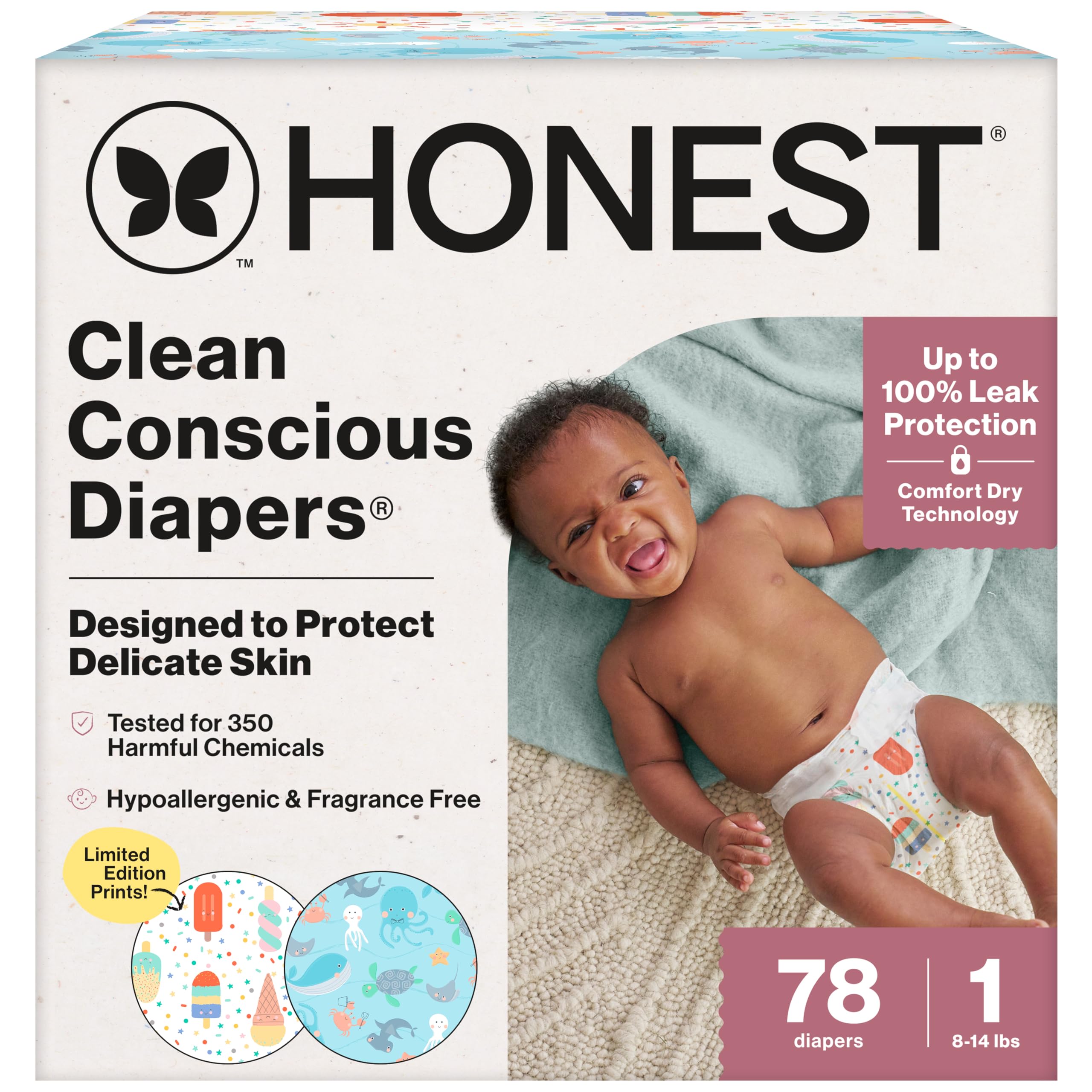 Pañales The Honest Company Clean Conscious  Tamaño 1  4-6 Kg  78 Unidades - Venta Internacional.