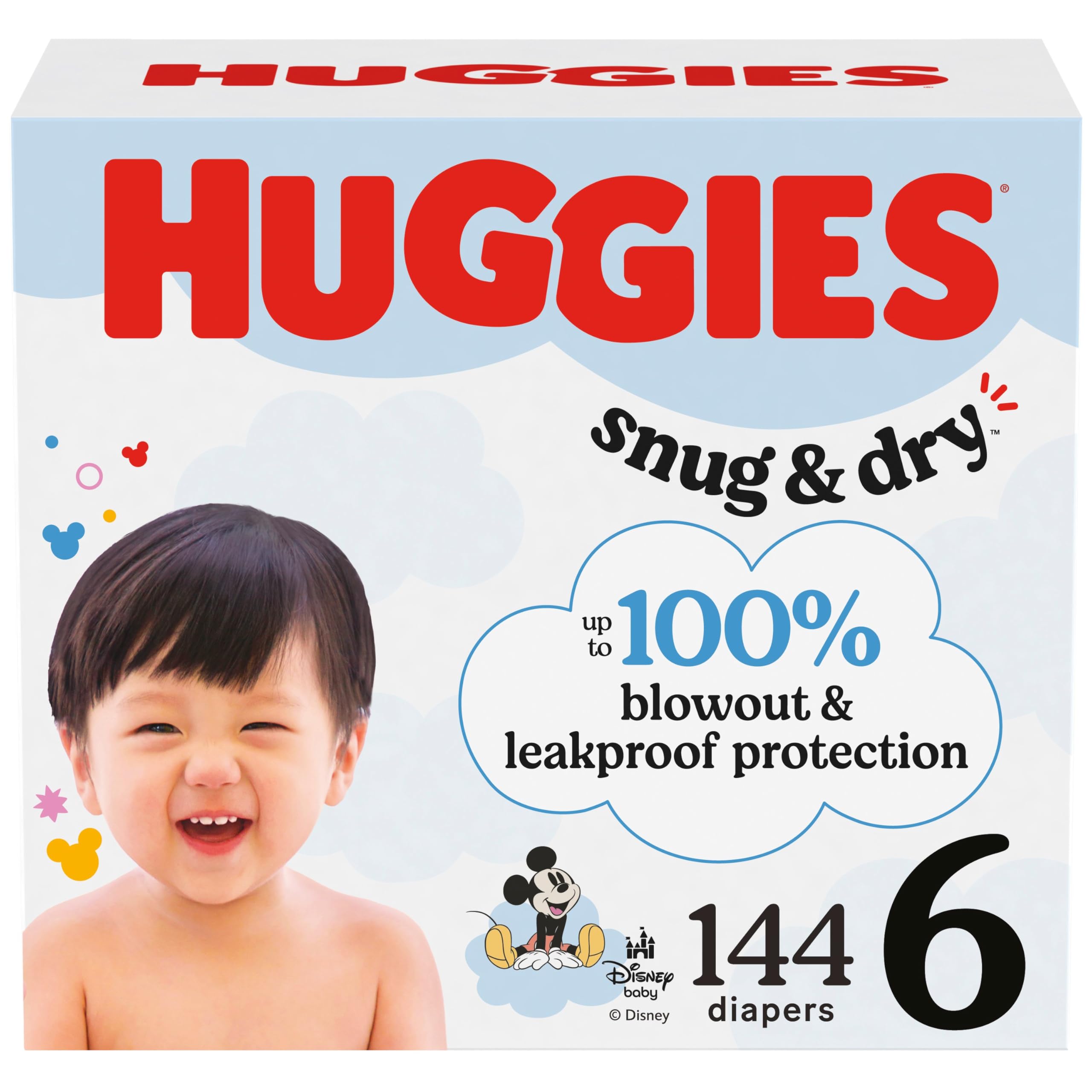 Pañales Huggies Snug & Dry  Tamaño 6  Para Bebés De Más De 35 Libras  144 Unidades - Venta Internacional.