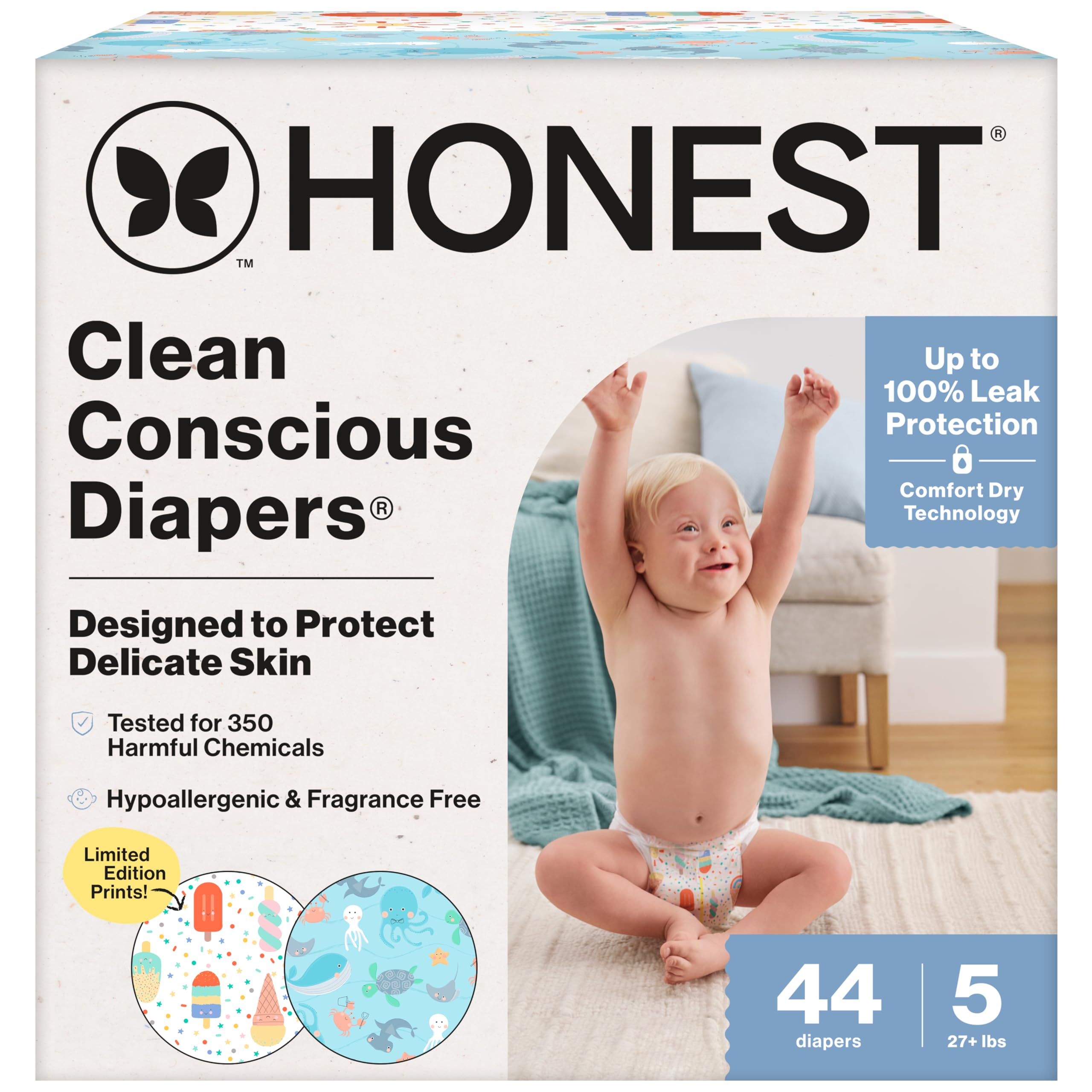 Pañales The Honest Company Clean Conscious  Talla 5 (12 Kg)  44 Unidades - Venta Internacional.