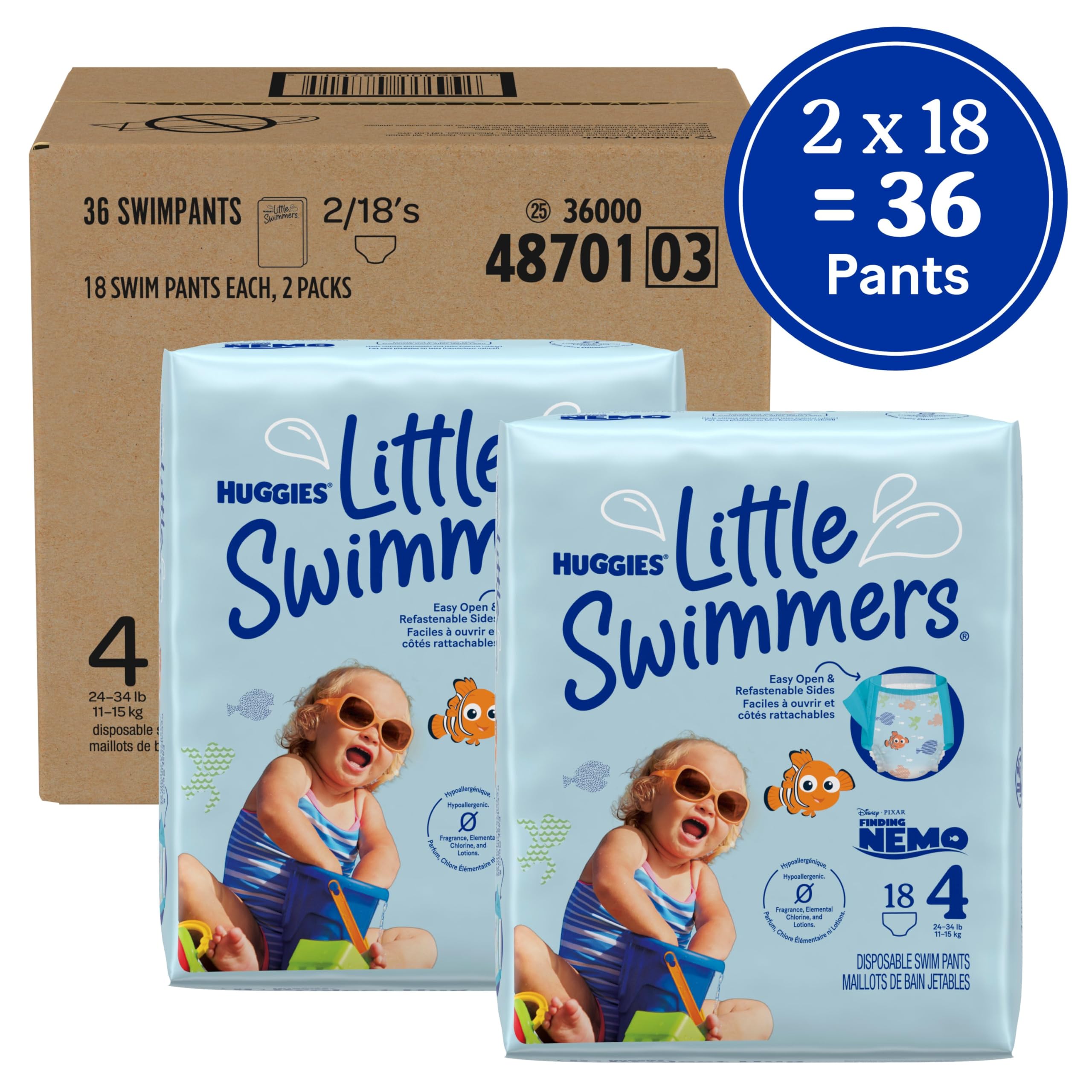 Foto 3 pulgar | Pañales De Natación Huggies Little Swimers  Talla 4 (11-15 Kg)  36 Unidades - Venta Internacional.