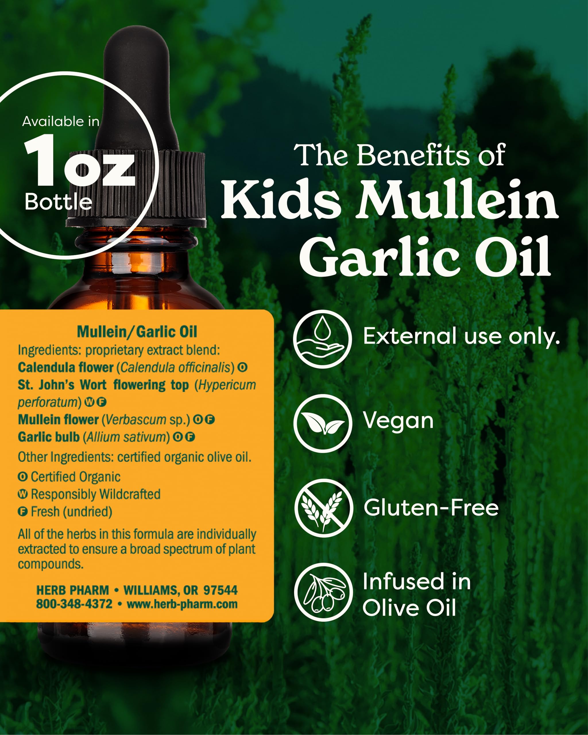 Foto 3 pulgar | Aceite De Gordolobo Y Ajo Herb Pharm Kids, 30 Ml (paquete De 1) - Venta Internacional.