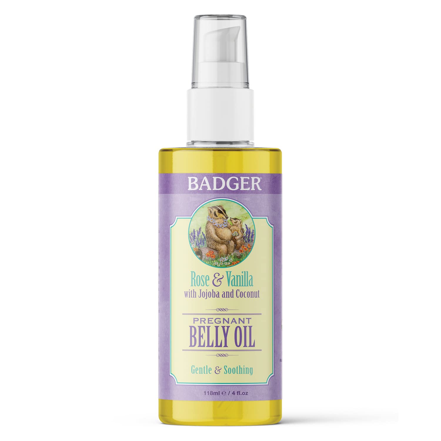 Foto 2 pulgar | Aceite Para Barriga Embarazada Badger Rose & Vanilla, 118 Ml, Orgánico - Venta Internacional.