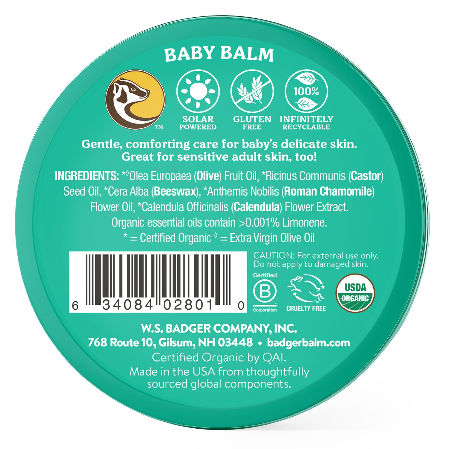 Foto 2 | Bálsamo para Bebés Badger con Manzanilla y Caléndula Orgánica 60 ml -  Venta Internacional