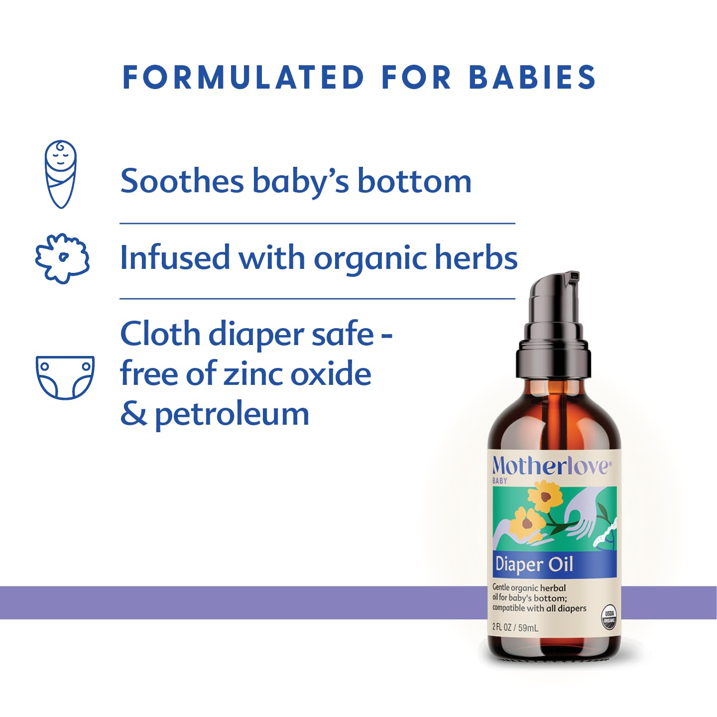 Foto 3 pulgar | Aceite Para Pañales Motherlove, Calmante Para Dermatitis Del Pañal Vegano, 60 Ml - Venta Internacional.
