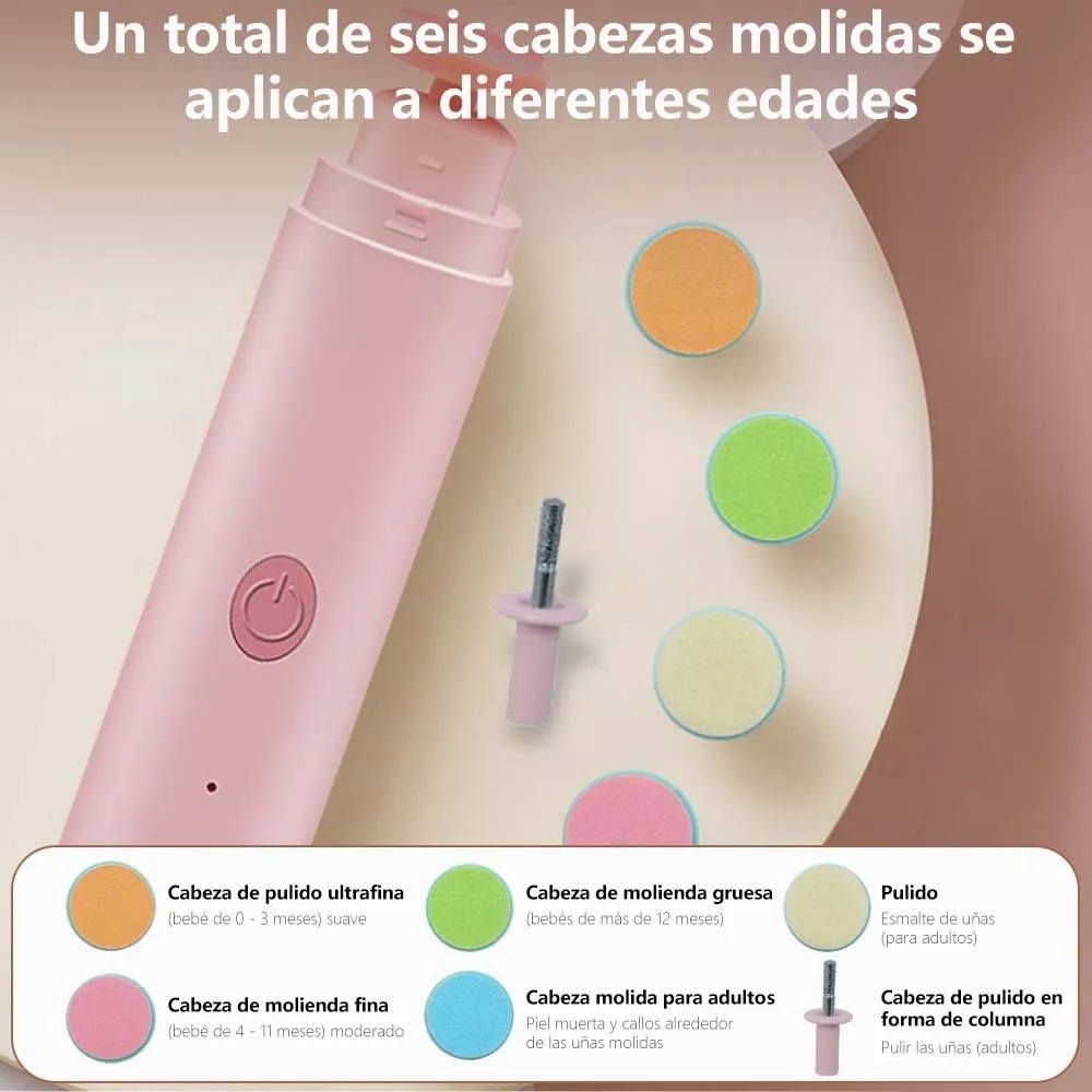 Foto 5 pulgar | Lima de Uñas Eléctrica para Bebés Belug color  Rosa