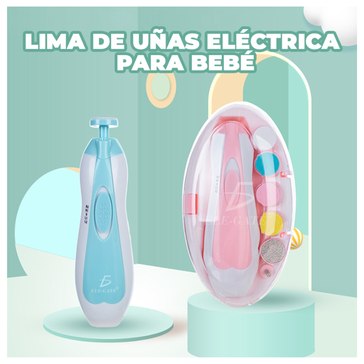 Foto 5 pulgar | Cortaúñas Eléctrico Para Bebé 8 En 1 Color Azul