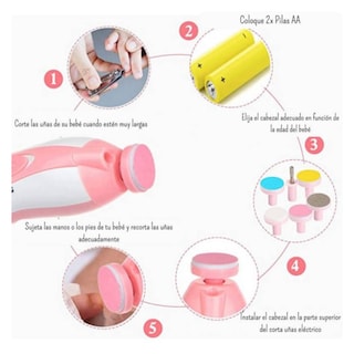 Foto 4 | Kit Limpiador De Uñas Eléctrico Baby Pink Con 6 Cabezales Intercambiables - Venta Internacional.