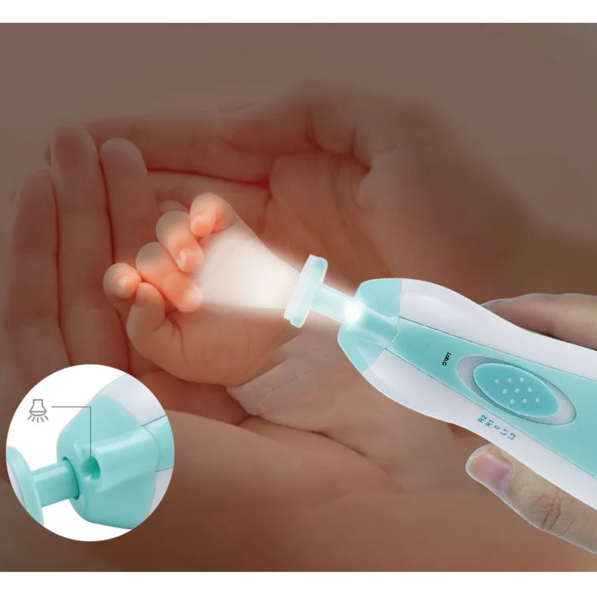 Foto 5 pulgar | ''lima De Uñas Eléctrica Para Bebés Portátil Con Luz Led 6 En1 Lab.g Azul ''
