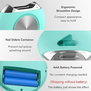 Foto 5 | Cortauñas Eléctrico Automático Y Silencioso Tijeras De Uñas Color Azul - Venta Internacional.