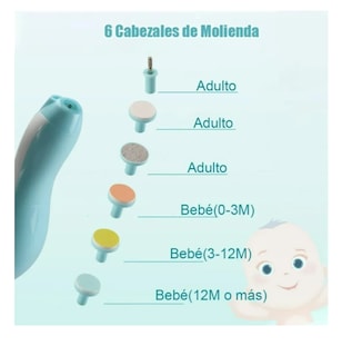 Foto 2 | Lima De Uñas Bebé Cortaúñas Para Bebe Eléctrico Con Luz Led