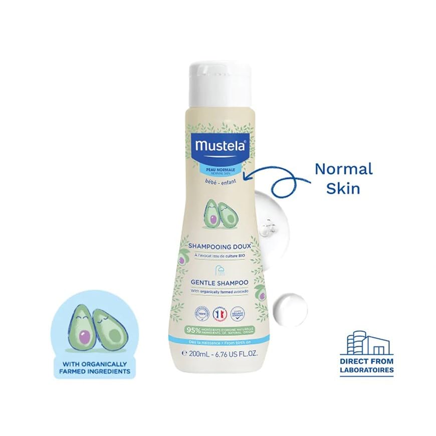 Foto 4 pulgar | Champú Mustela Baby Gentle Con Aguacate Natural, 200 Ml, Tear-fr - Venta Internacional.