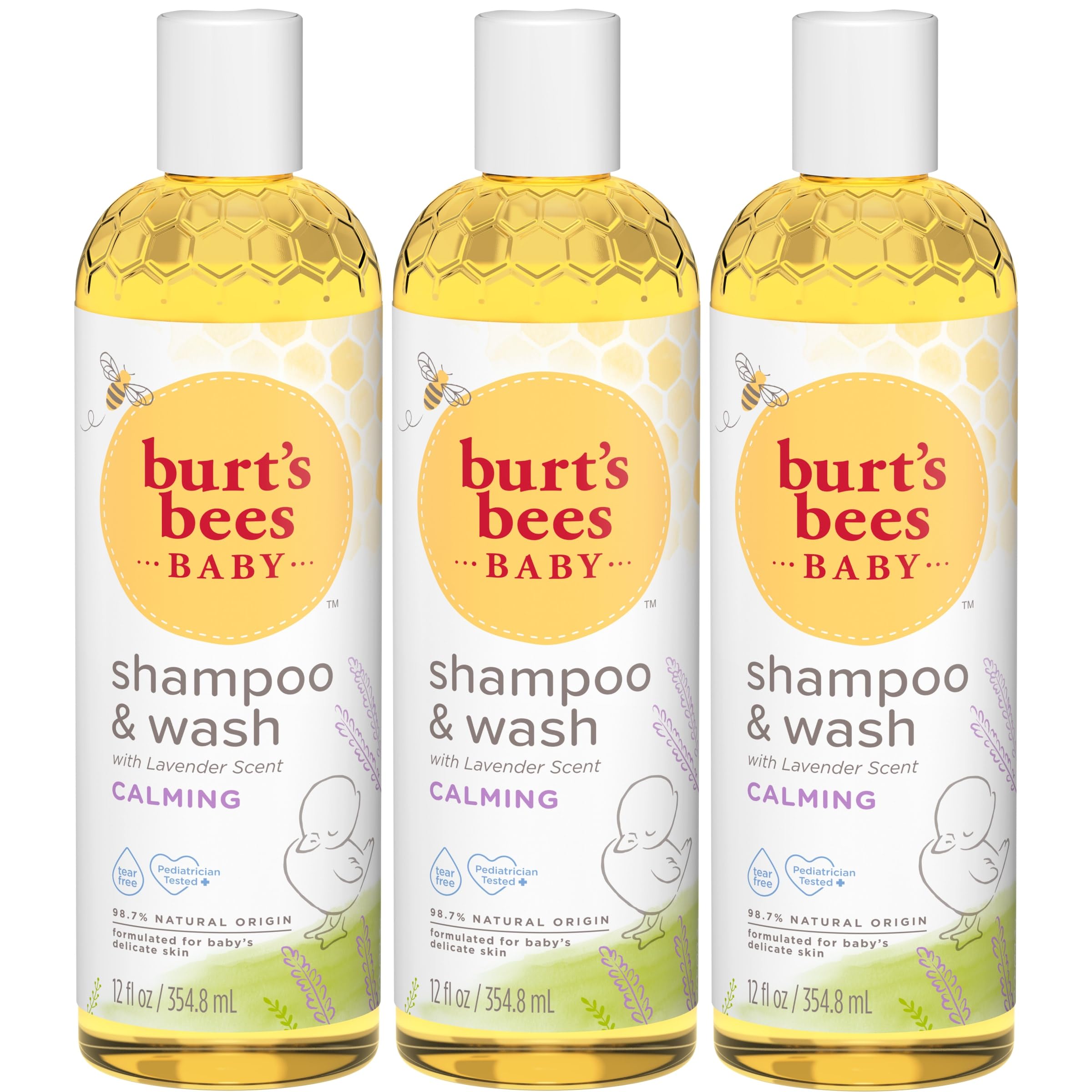 Champú Y Jabón Para Bebés Burt's Bees Lavender Calming 360 Ml (x3) - Venta Internacional.