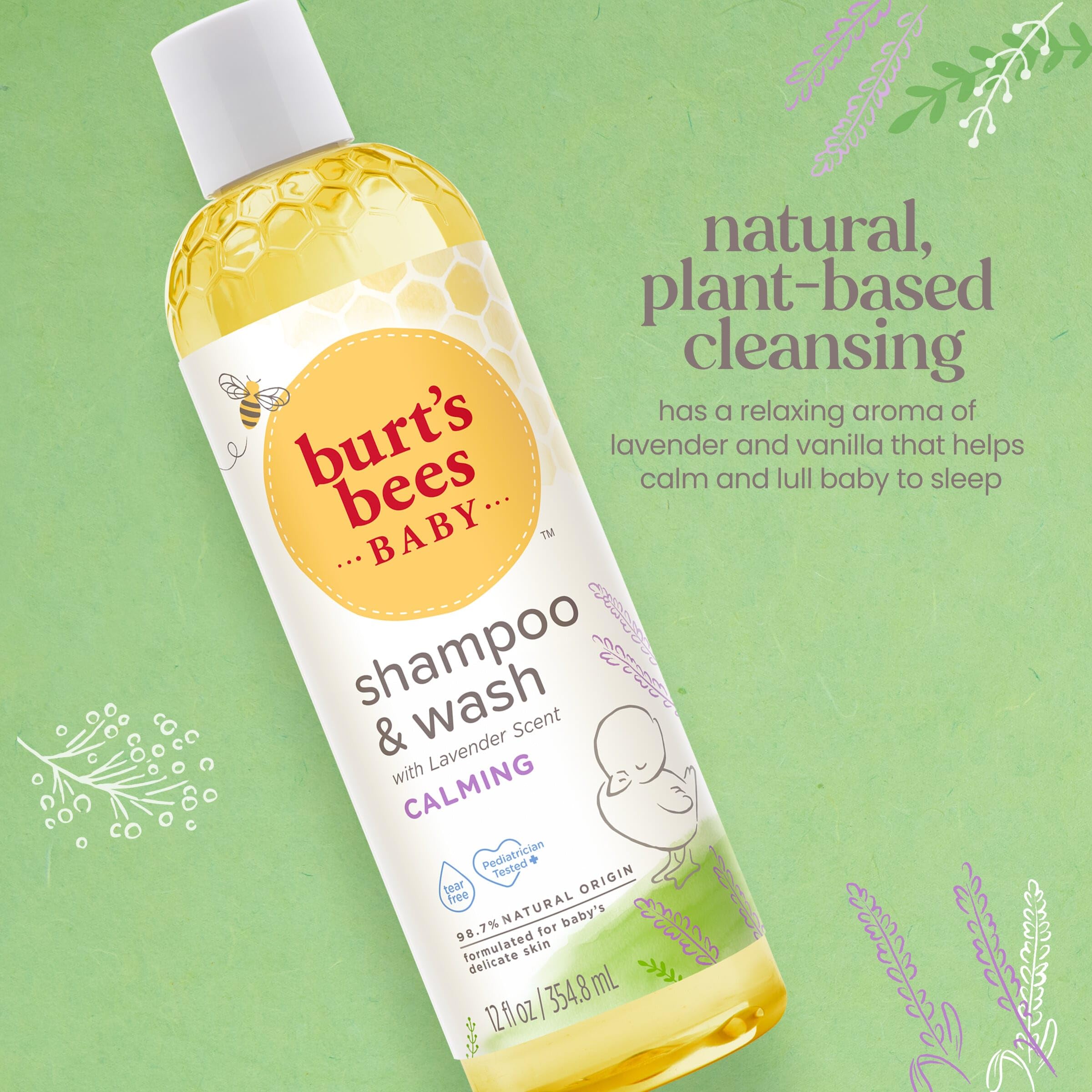 Foto 3 pulgar | Champú Y Jabón Para Bebés Burt's Bees Lavender Calming 360 Ml (x3) - Venta Internacional.