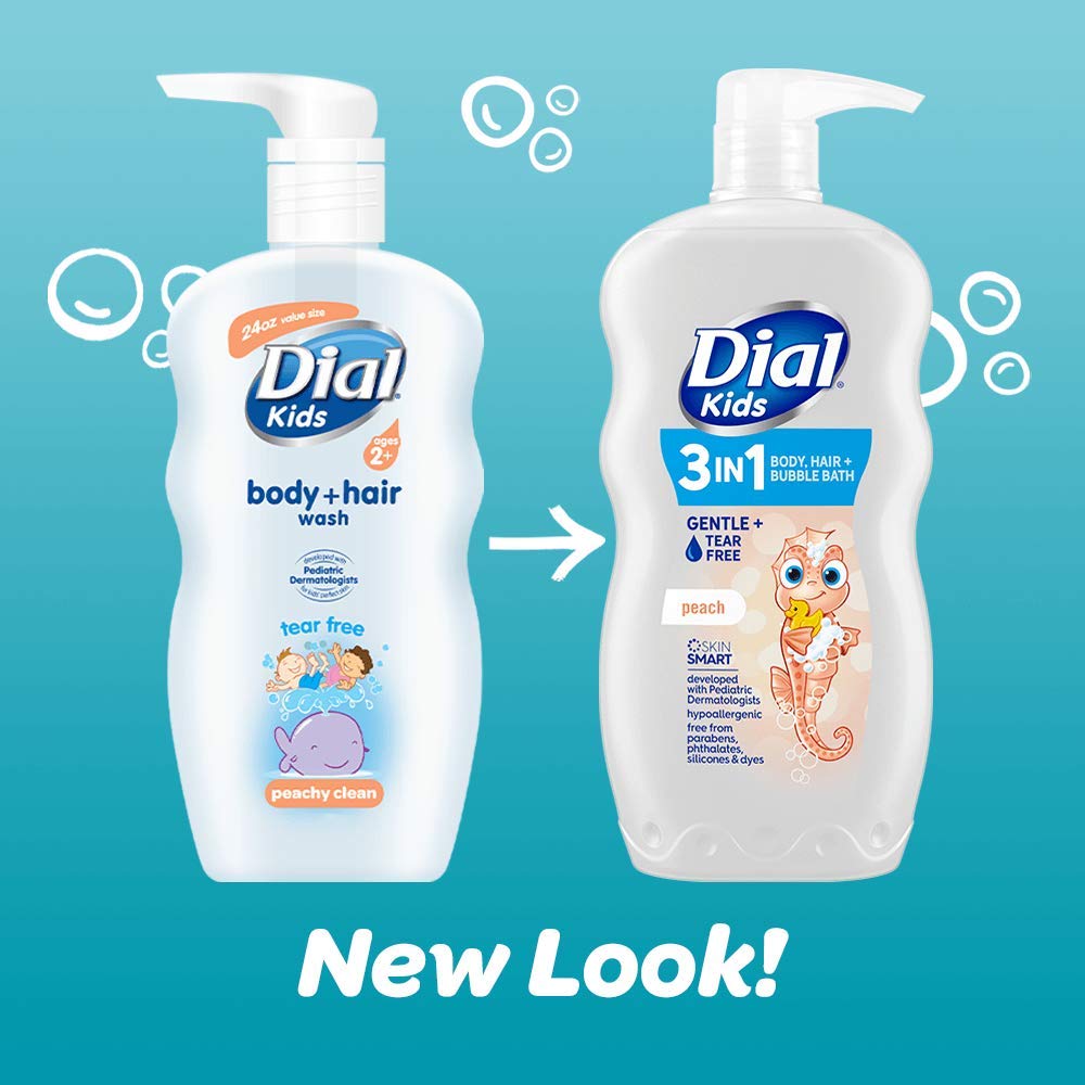 Foto 3 pulgar | Body And Hair Bubble Bath Dial Kids, Color Melocotón, 710 Ml (paquete De 4) - Venta Internacional.