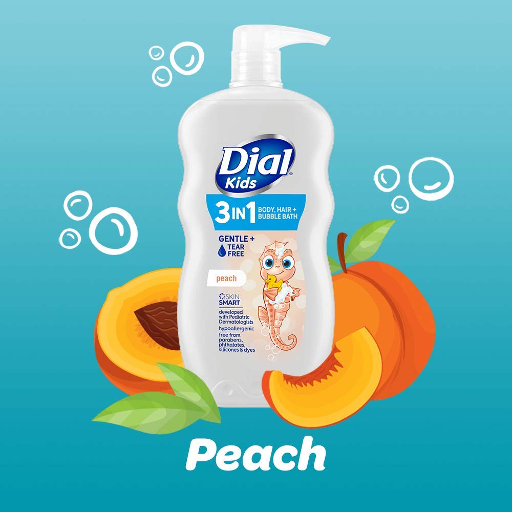 Foto 4 pulgar | Body And Hair Bubble Bath Dial Kids, Color Melocotón, 710 Ml (paquete De 4) - Venta Internacional.