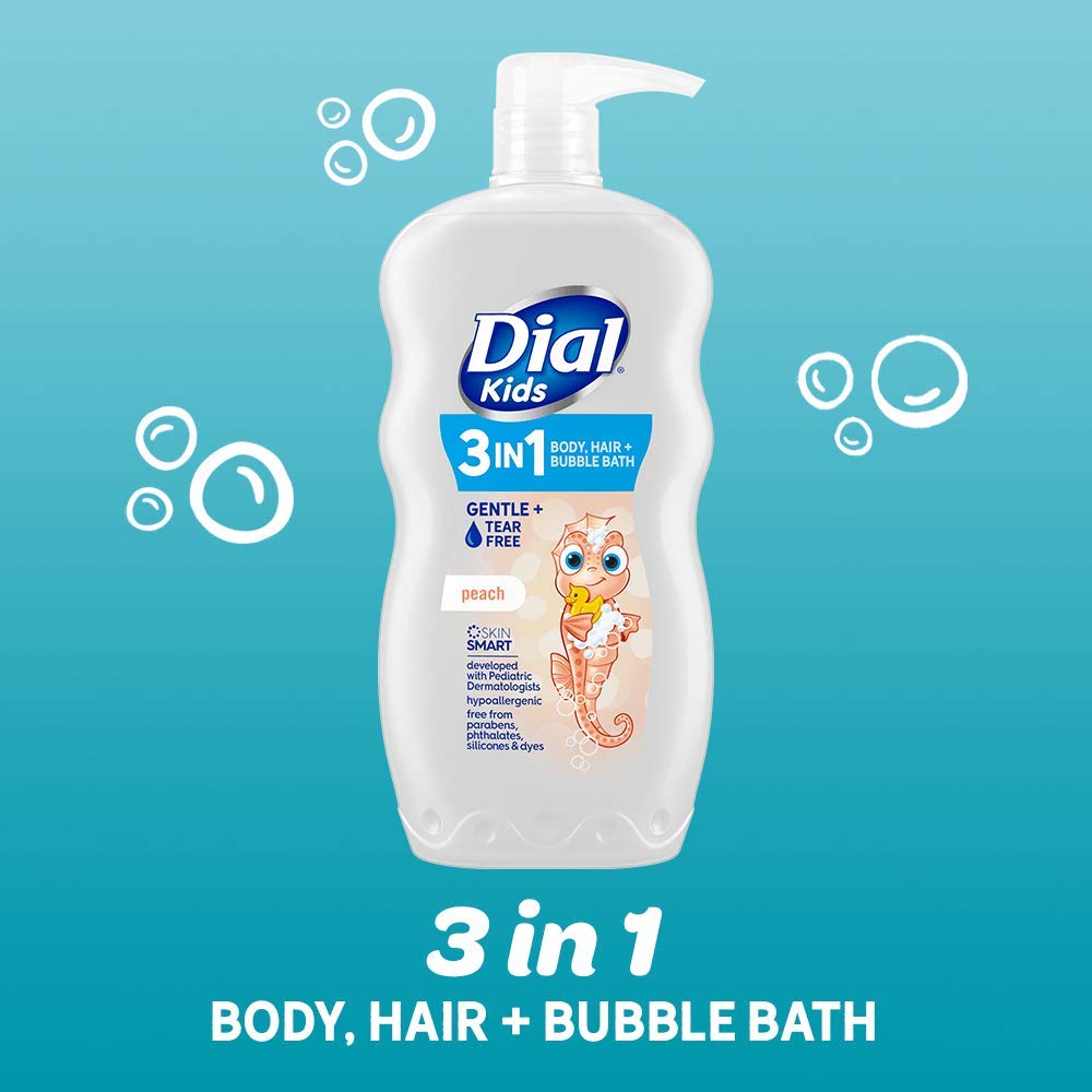 Foto 5 pulgar | Body And Hair Bubble Bath Dial Kids, Color Melocotón, 710 Ml (paquete De 4) - Venta Internacional.
