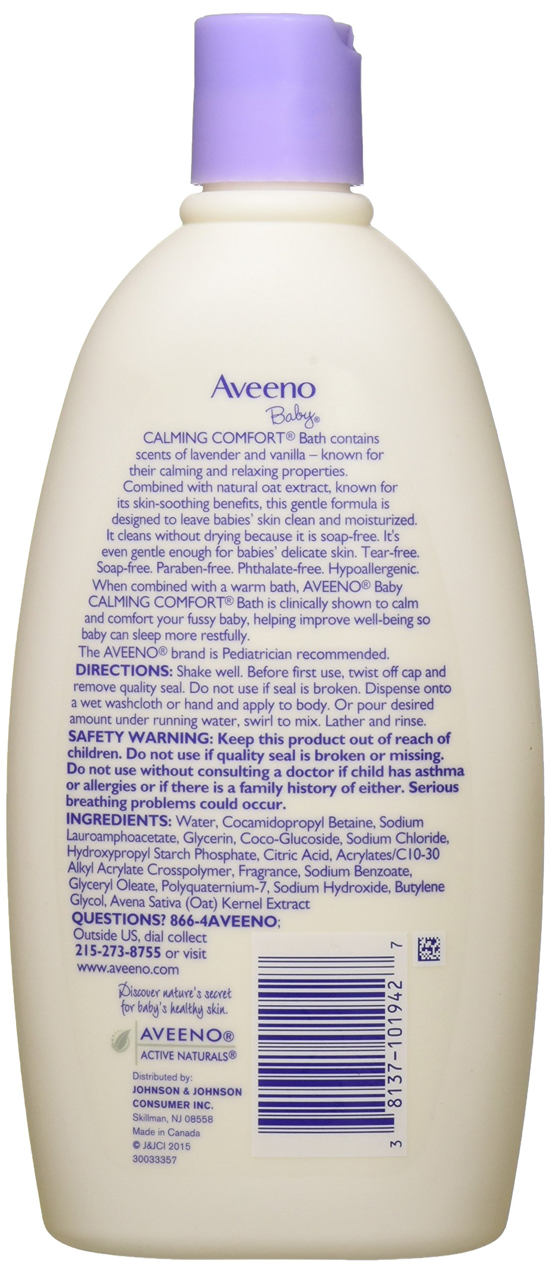 Foto 3 pulgar | Baño Para Bebés Aveeno Calming Comfort, 532 Ml, Paquete De 2 Con Lavanda - Venta Internacional.