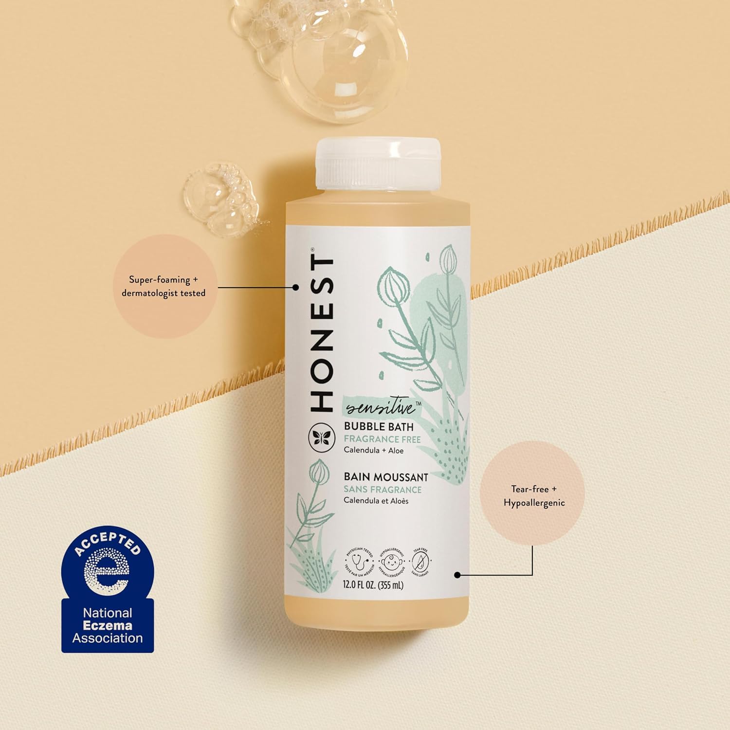 Foto 2 | Baño Espumoso De Burbujas The Honest Company, Sin Fragancia, 355 Ml - Venta Internacional.